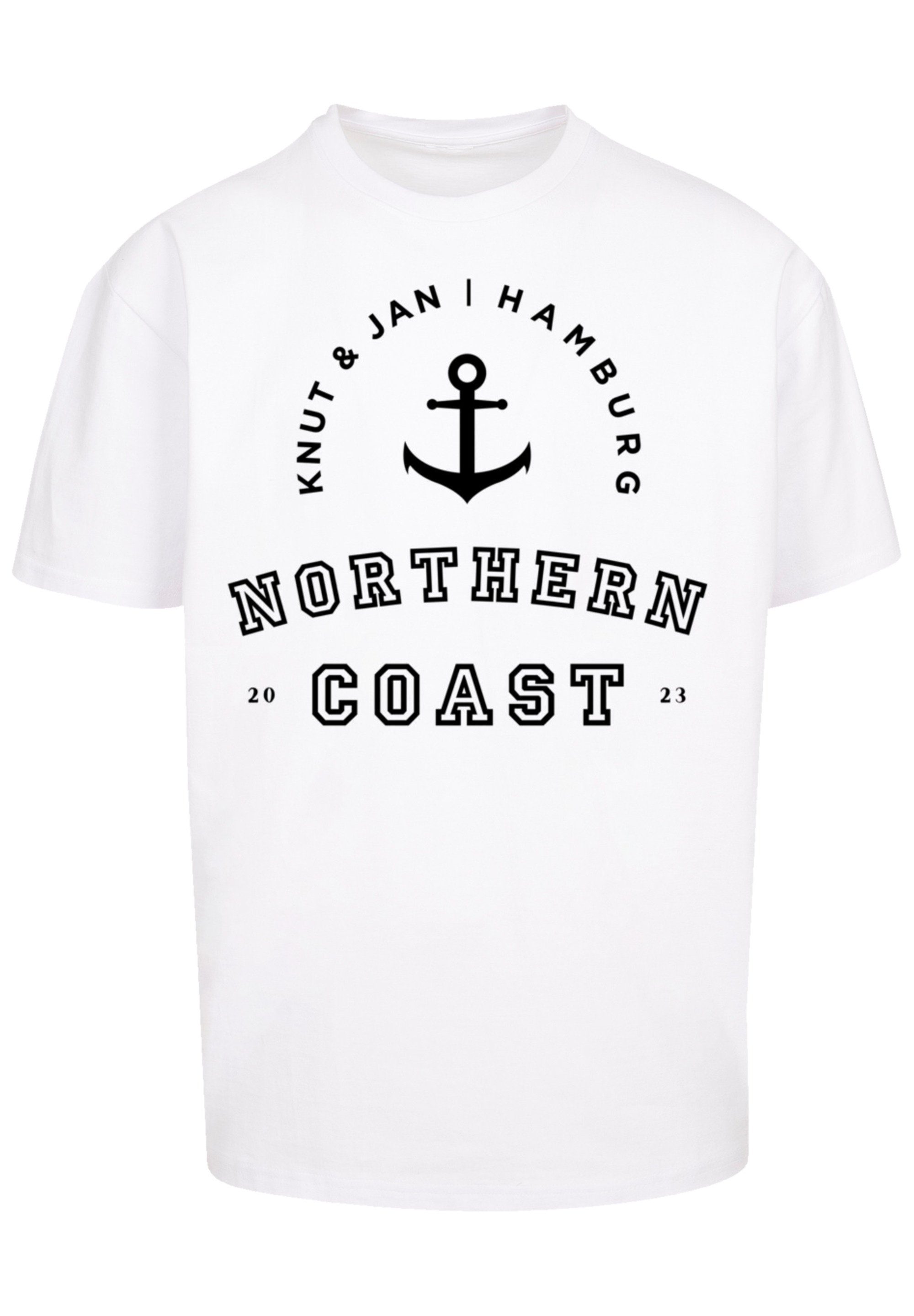 F4NT4STIC T-Shirt Northern Coast Jan Hamburg Nordsee Knut & Print weiß