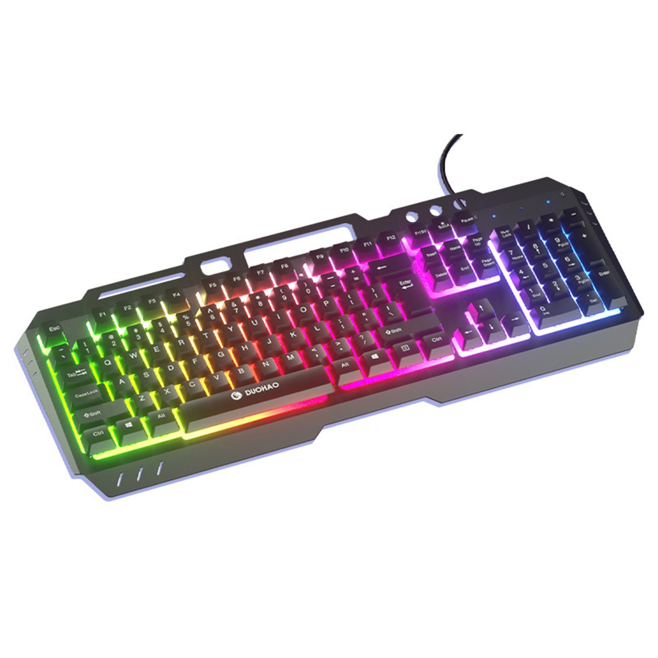 KINSI USB-Gaming-Tastatur,mechanische Tastatur,RGB-Hintergrundbeleuchtung Gaming-Tastatur (Kabelgebundene Metalltastatur,Handyhalterung)
