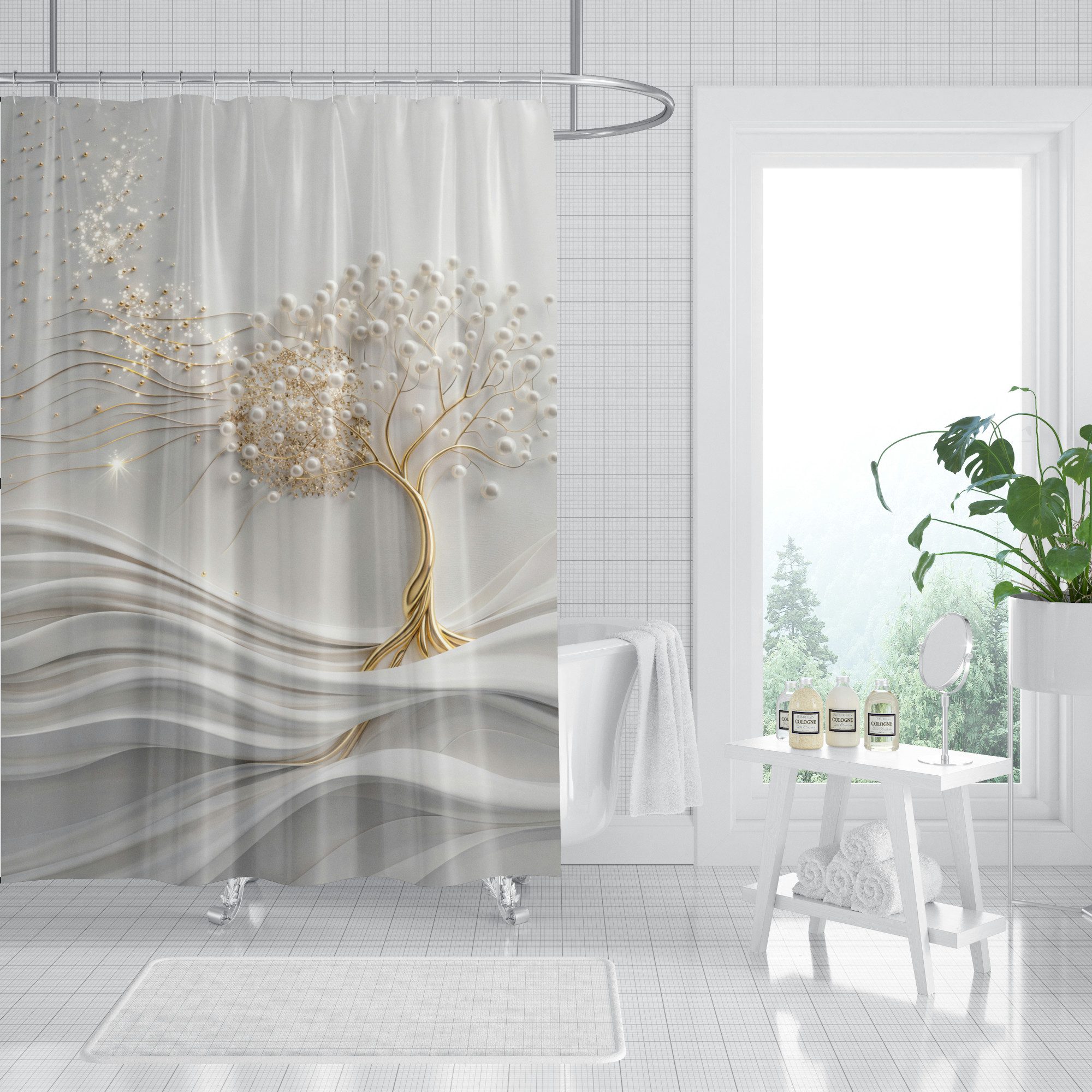 Sanilo Duschvorhang Tree of Life, 100% wasserdicht, Anti-Schimmel-Effekt, hochwertige Qualität