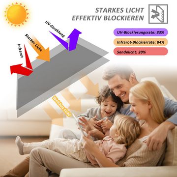 Sonnenschutz-Fensterfolie UV-Schutz Sonnenschutzfolie Fenster innen oder außen Spiegelfolie, CALIYO, Silber reflektierende Fensterfolie Rückstandslose Sonnenschutz Folie