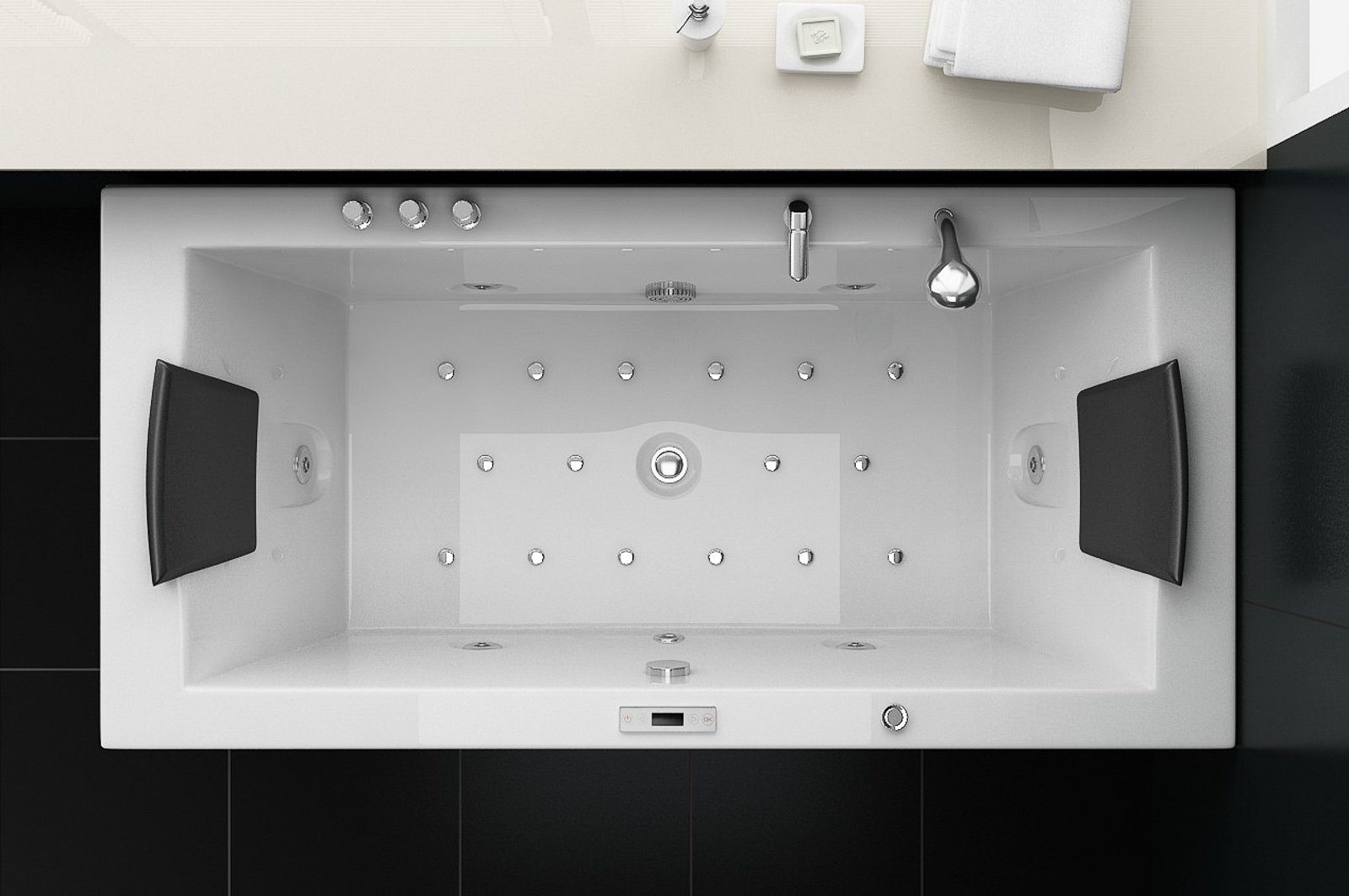 Jet-Line Whirlpool-Badewanne Whirlpool Indoor Spa Badewanne VILLA EUGENIE weiß