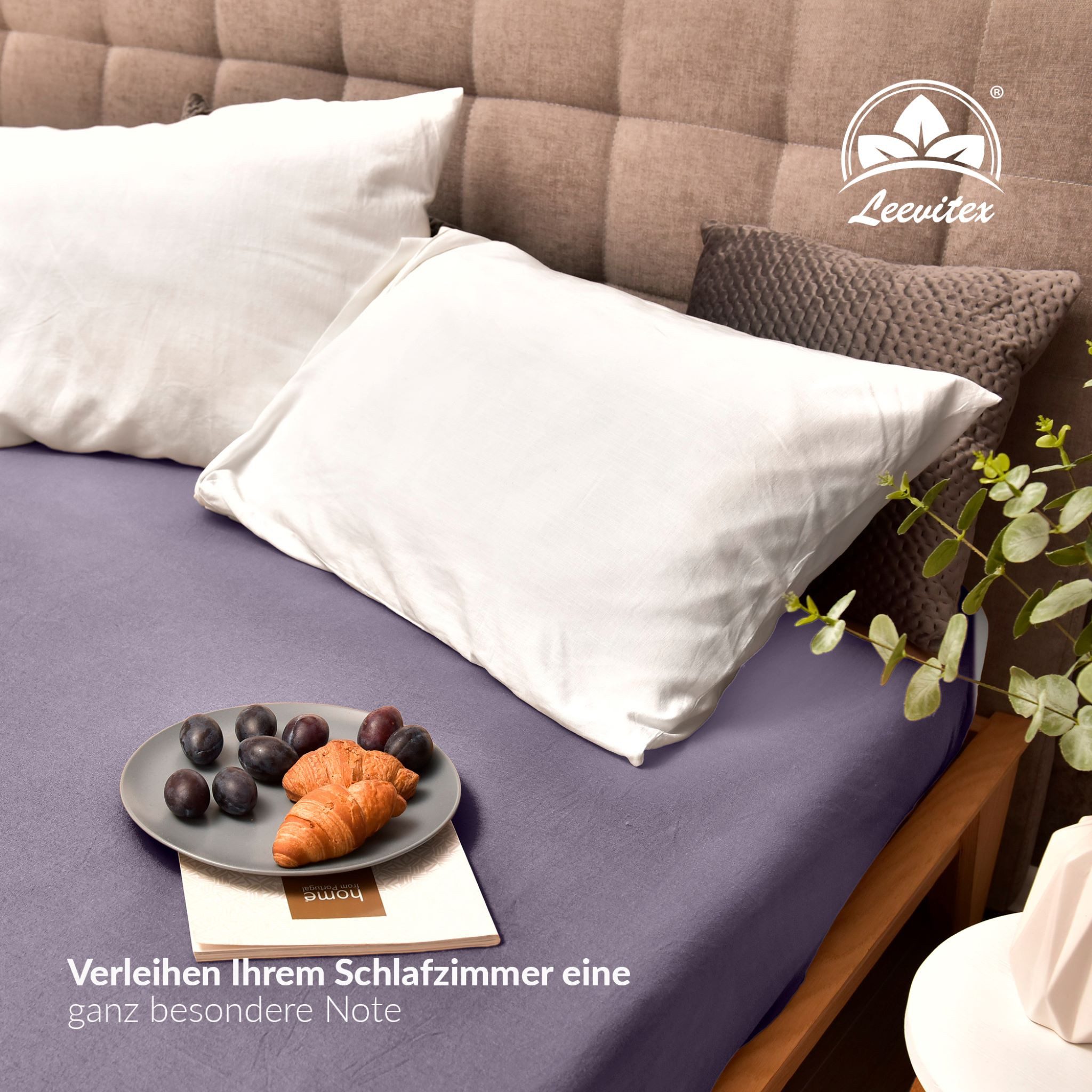 leevitex® Spannbettlaken 180x200 - 200x220 cm, 40 cm Steghöhe, Stoffdicke 150 g/m², Jersey, Gummizug: rundum, (1 Stück), OEKO-TEX® Standard 100 Zertifikatsnumme – Bild 5 von 5