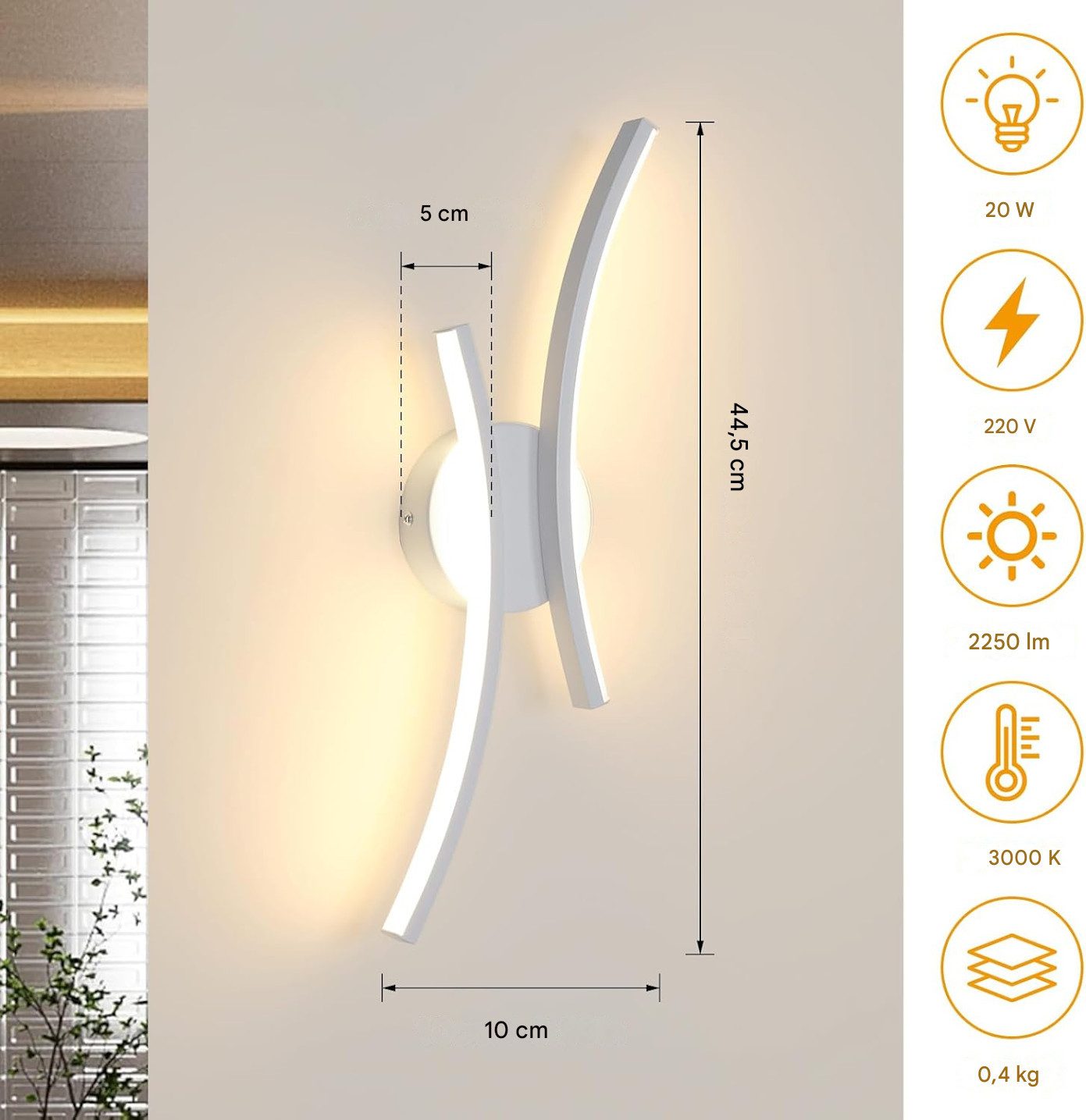 Goeco Wandleuchte Unregelmäßige LED-Wandleuchte, goldene Aluminiumlampe, wa günstig online kaufen