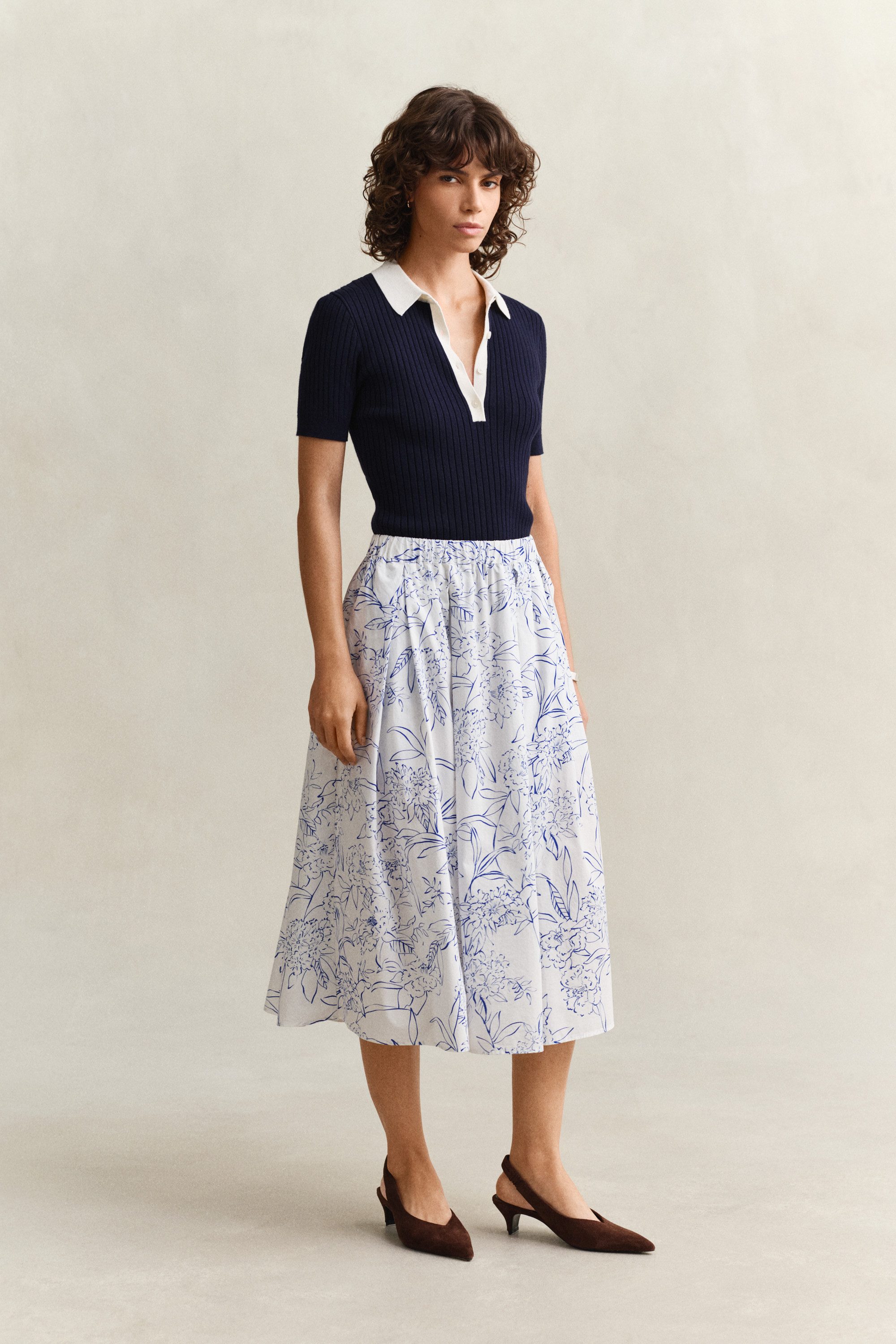 Gant Midirock FLORAL PRINT PULL ON SKIRT geblümt, mittlere Leibhöhe