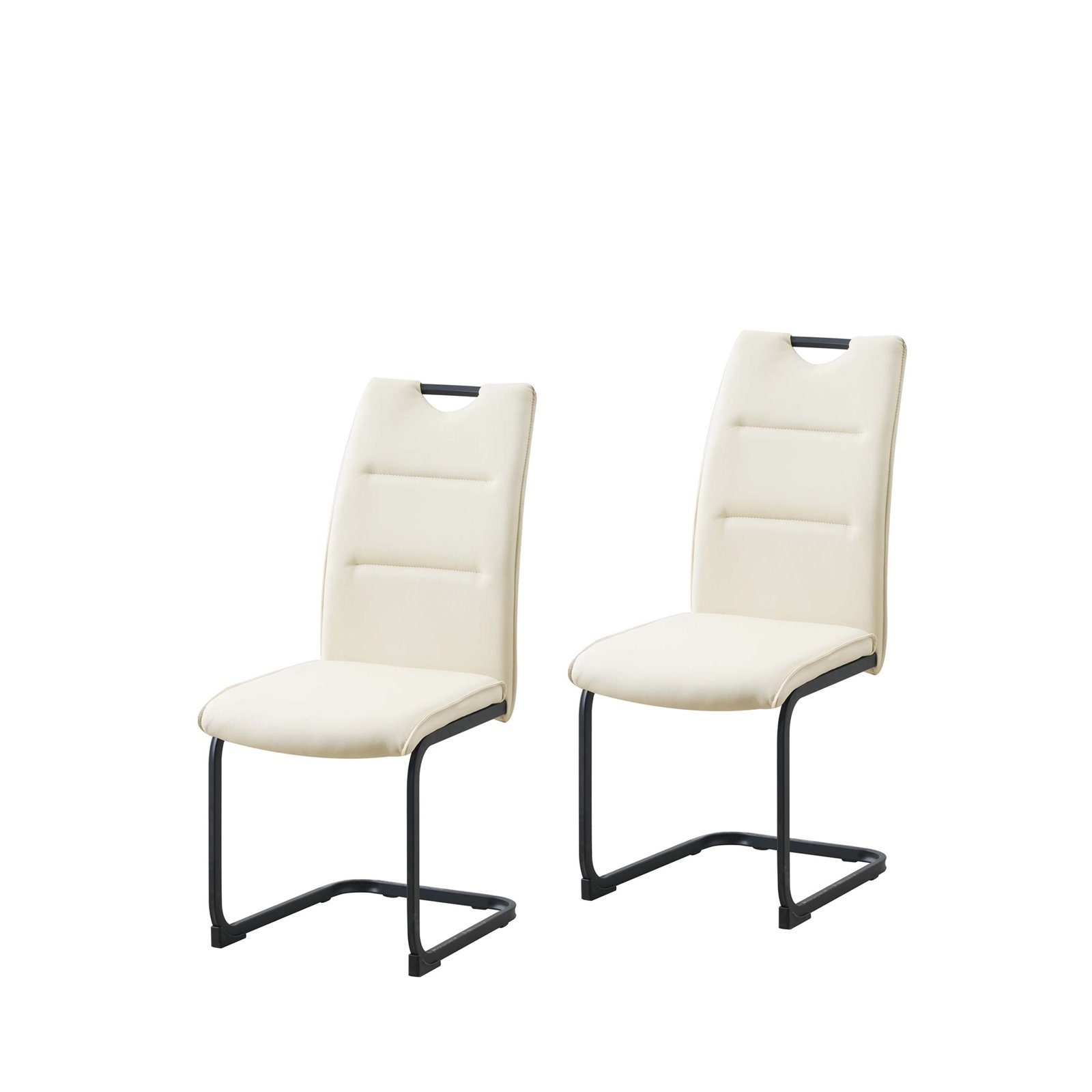HTI-Living Freischwinger Schwingstuhl DannyP PU Creme (Set, 2 St), Freischwinger Esszimmerstuhl Kunstleder