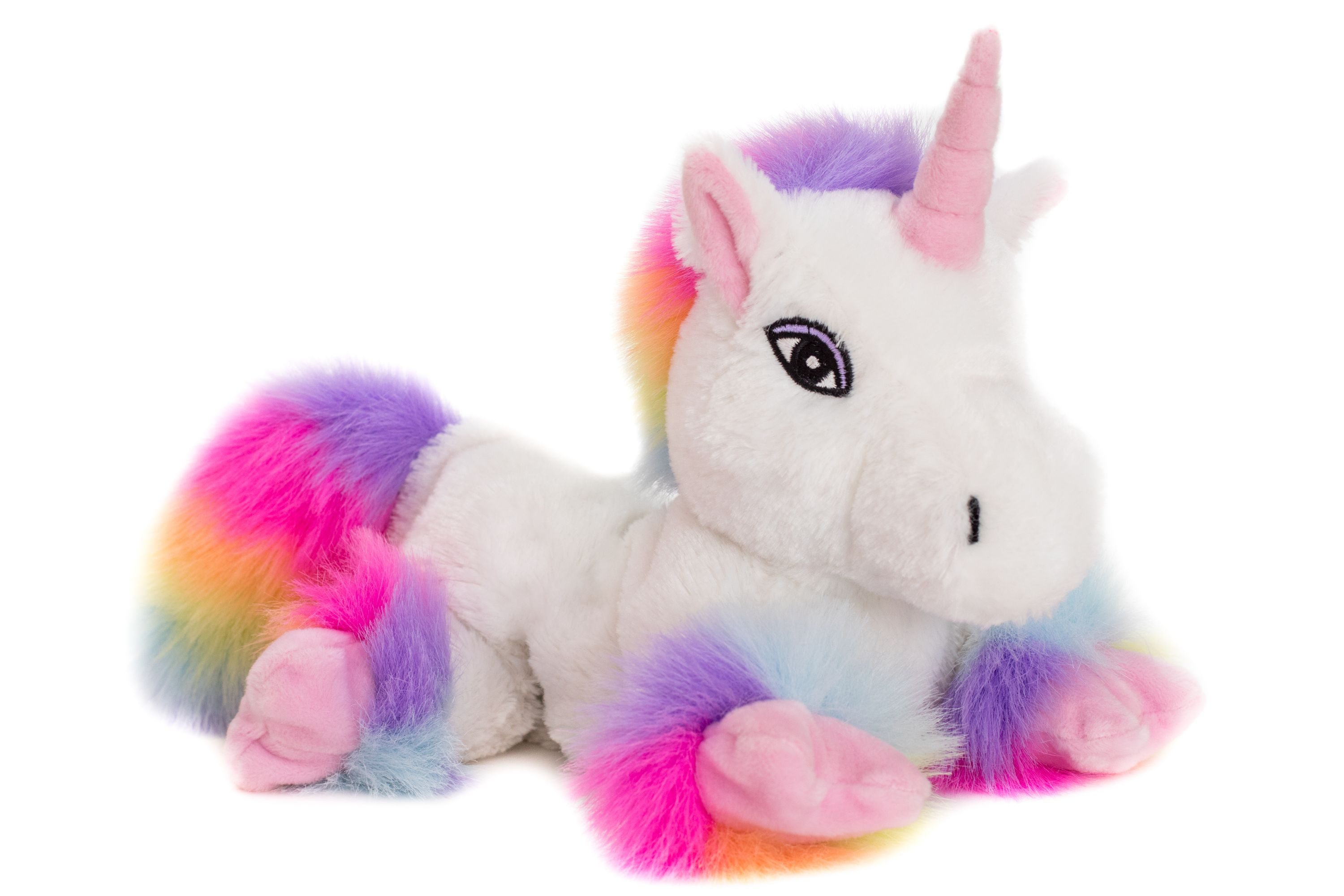 Habibi Plush Wärmekissen Habibi Wärmetier Einhorn White Rainbow Mikrowelle/Ofen, (Wärmekuscheltier)