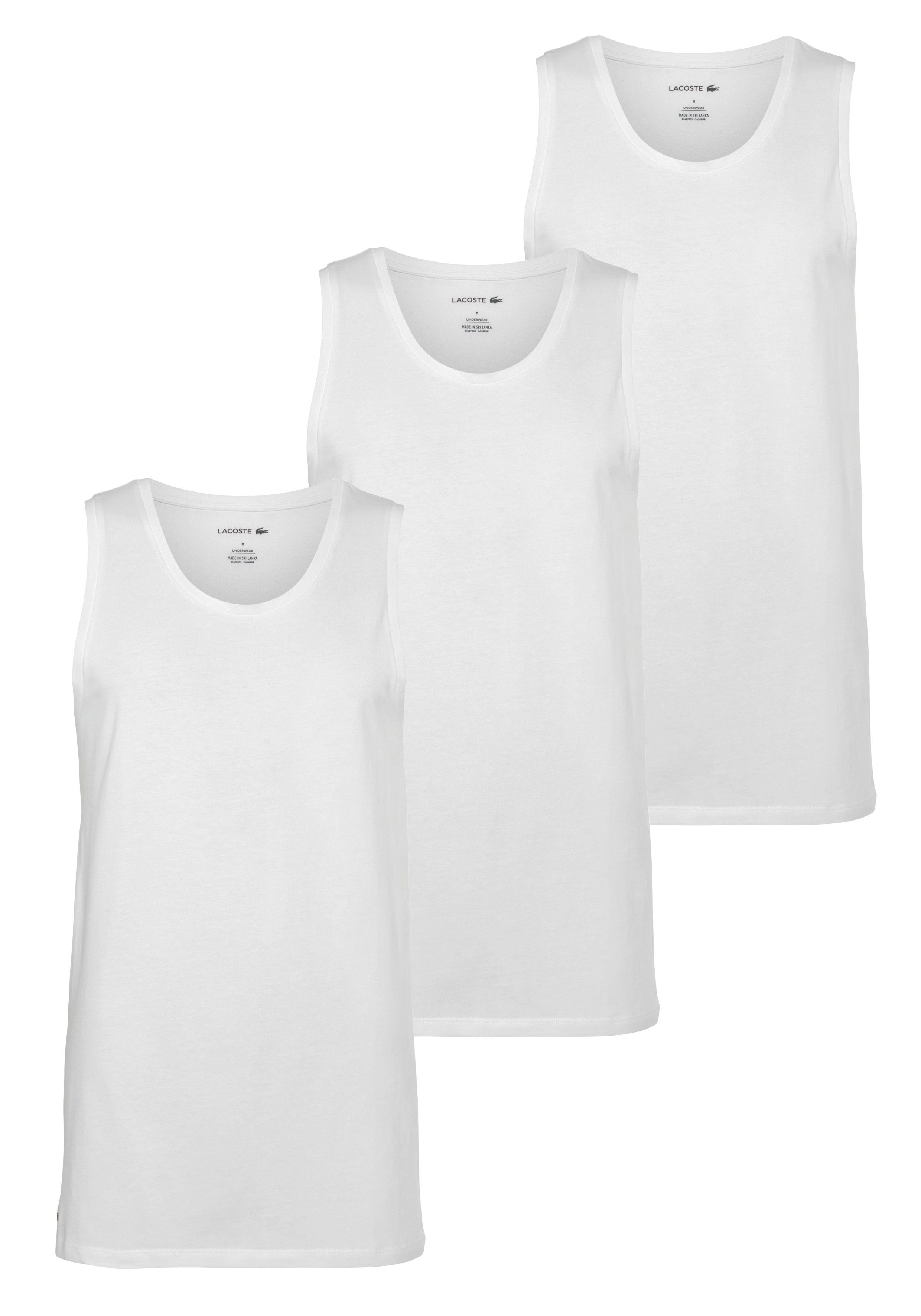 Lacoste Tanktop Top 3er Pack (Packung, 3-tlg., 3er-Pack) mit Rundhalsausschnitt