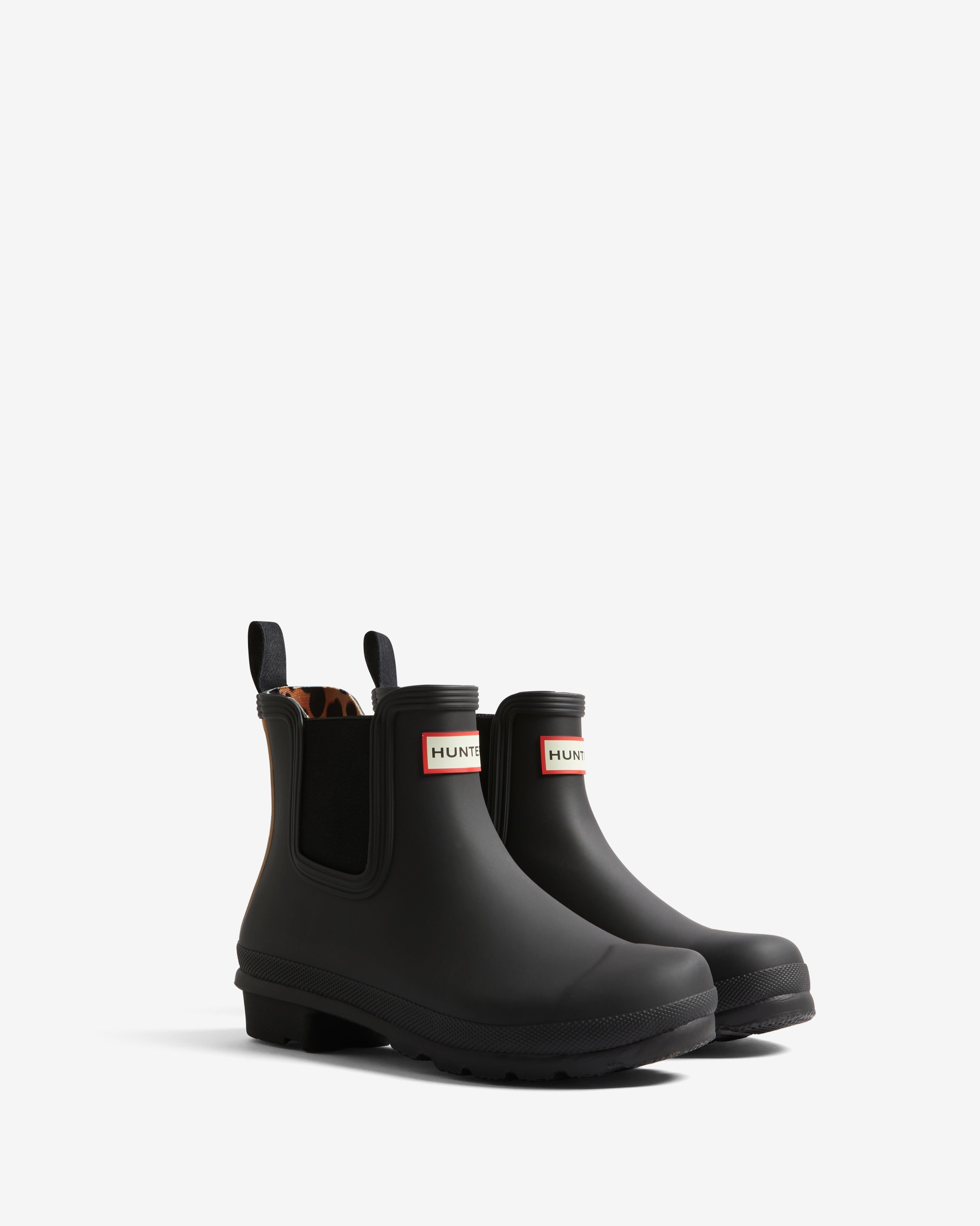 Hunter WOMENS ORIGINAL CHELSEA LEOPARD BACKSTRA Gummistiefel wasserdicht