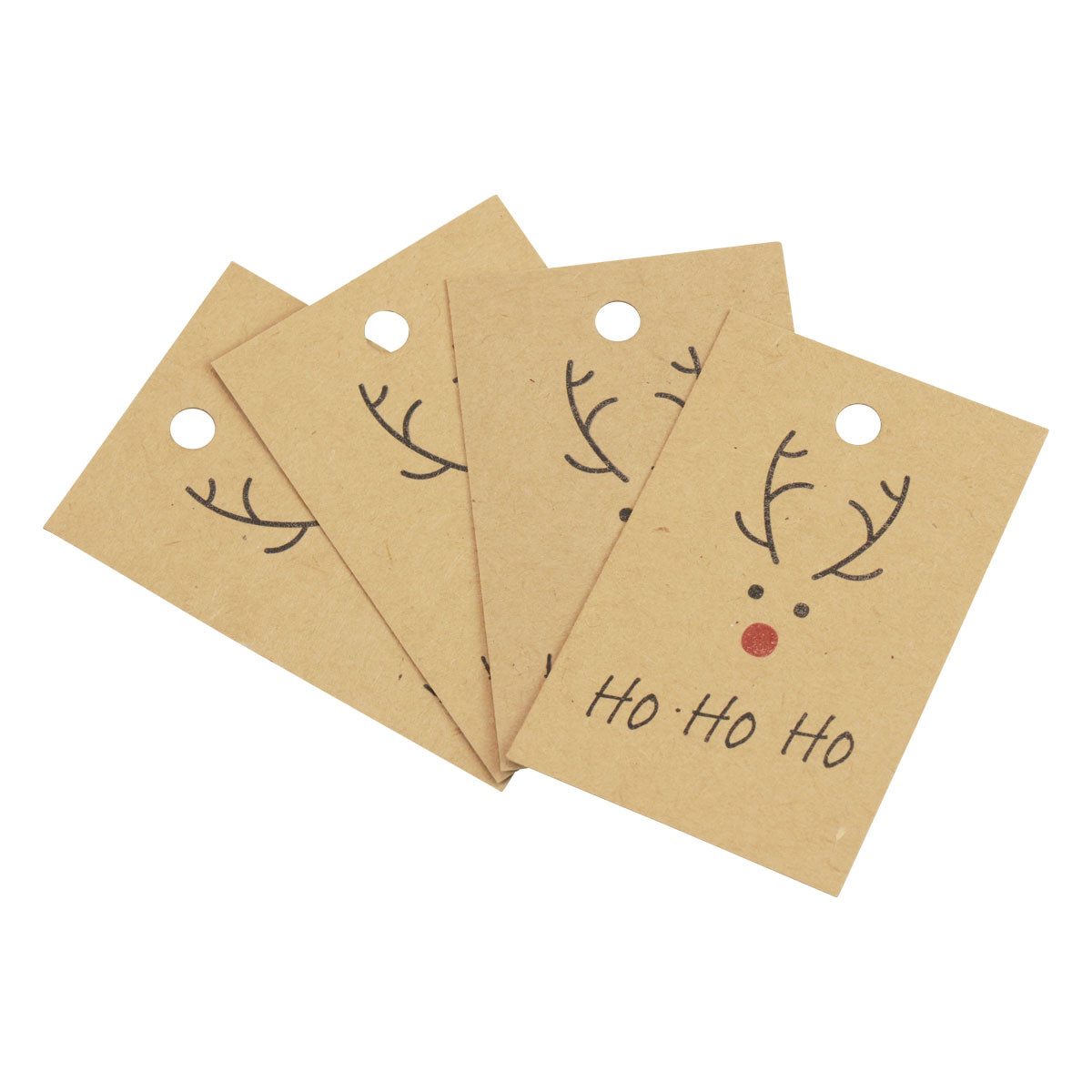 Goldina Loy GmbH + Co KG Grußkarten Weihnachtliche Geschenkanhänger Rentier Bastelset DIY, 4 Stück