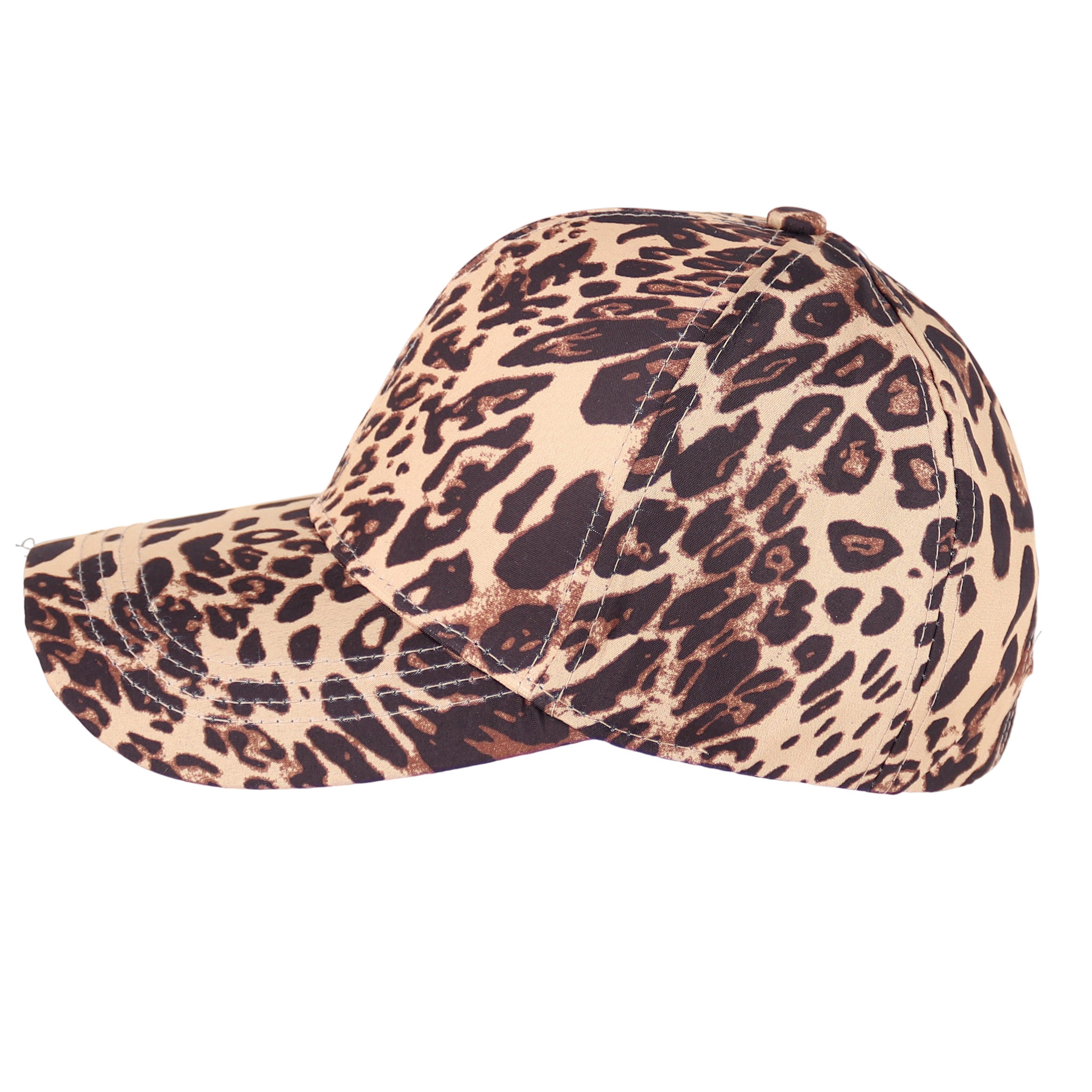 MIRROSI Baseball Cap Damen Cap aus reinem Baumwolle mit Shirm LOVE Leopard (Kappe, Outdor Cap, Feldmütze) Atmungsaktiv, Einheitsgröße