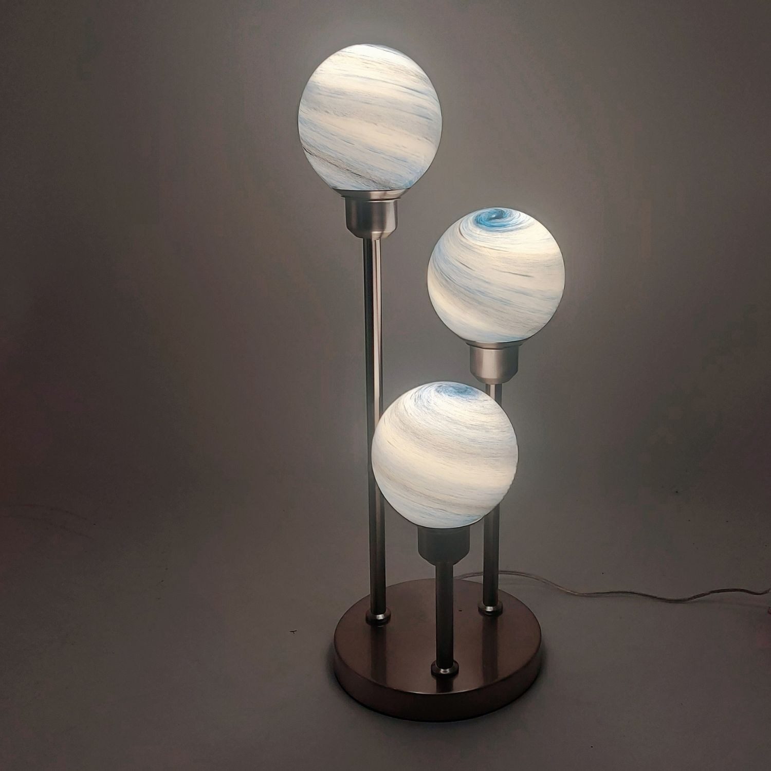 formano Tischleuchte MARMOR, ohne Leuchtmittel, Fassung E27, Blau, Kugeln, H: 55cm