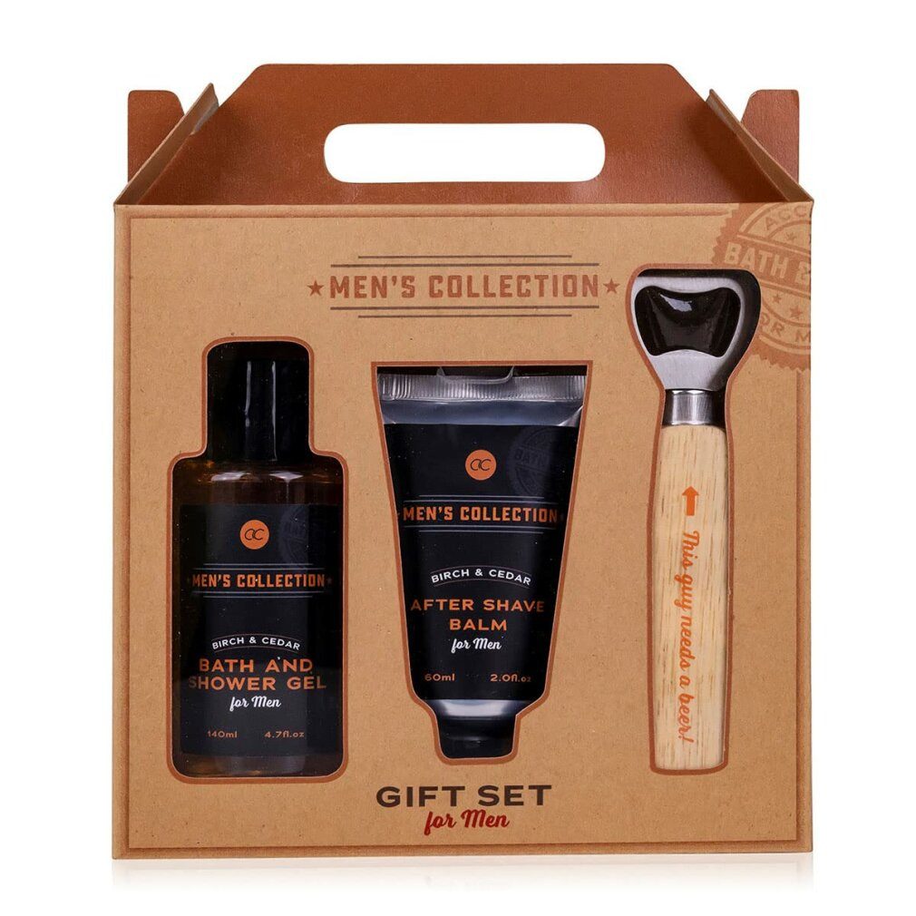 ACCENTRA Hautreinigungs-Set Geschenkset Men's Collection Duschgel mit Flaschenöffner