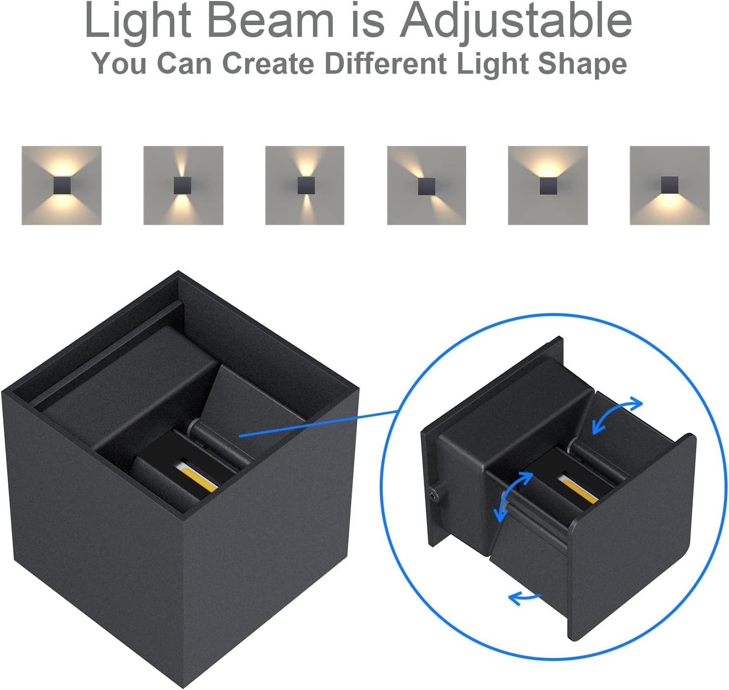 FELIXLEO LED Außen-Wandleuchte K-Bright LED Wandleuchte 12W IP65 Warmweiß 3000K Außenlampe