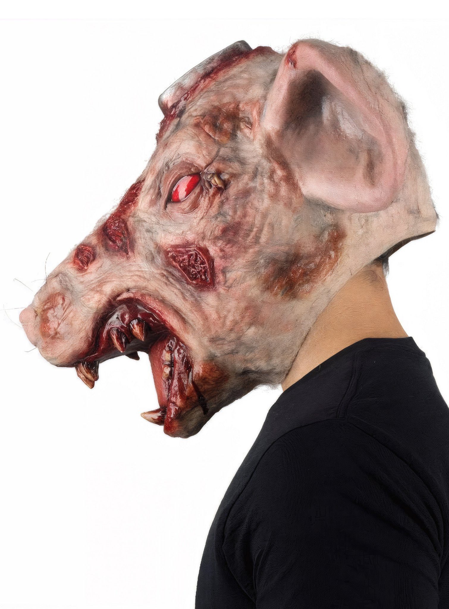 Ghoulish Productions Verkleidungsmaske Mutierte Laborratte Maske, Was auch immer das Ziel dieses Experiments war - diese Ratte kenn nur