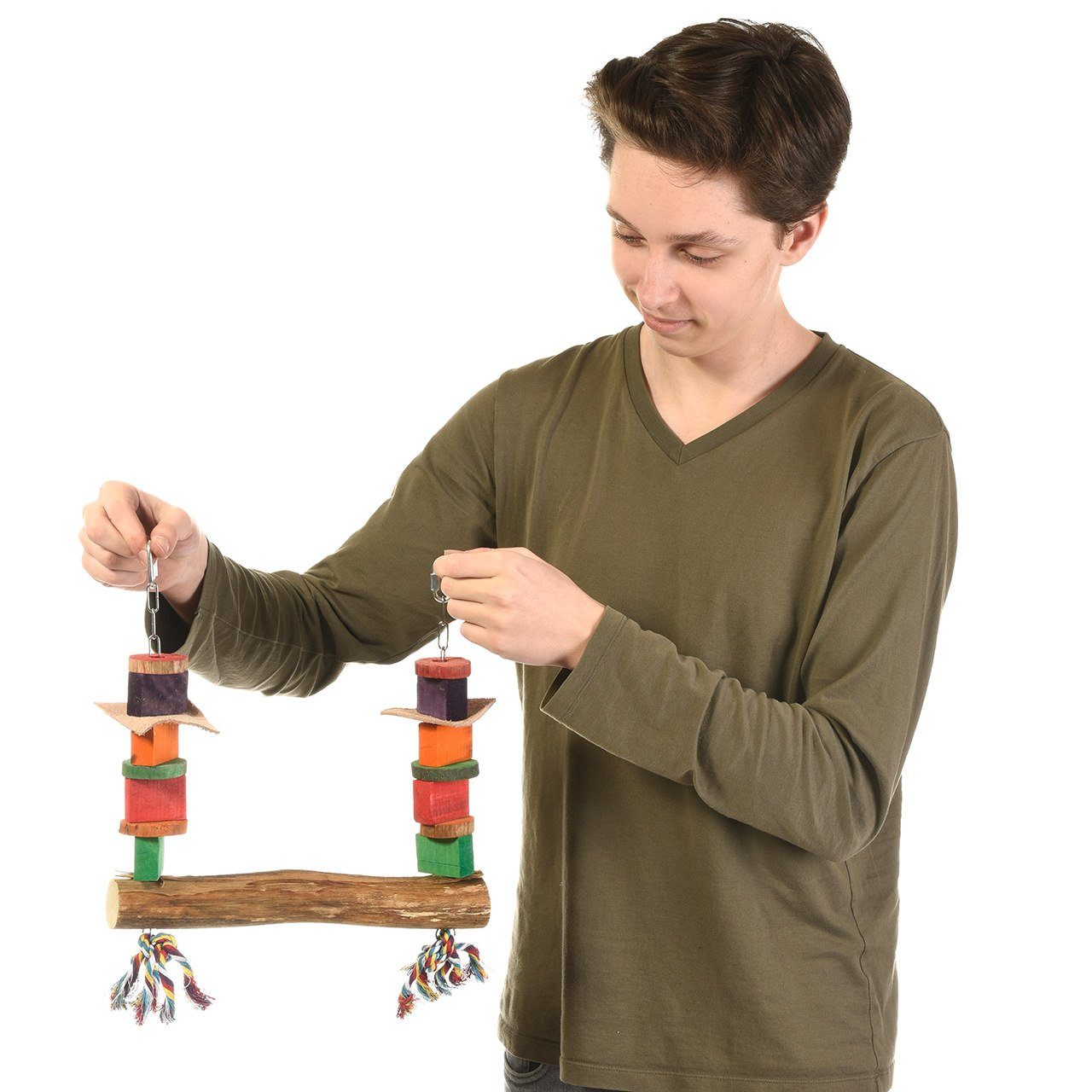 Canadian Cat Company Vogelspielplatz Vogelschaukel, für kleine bis mittelgroße Papageien, ca. 29,5 x 6 x 37 cm