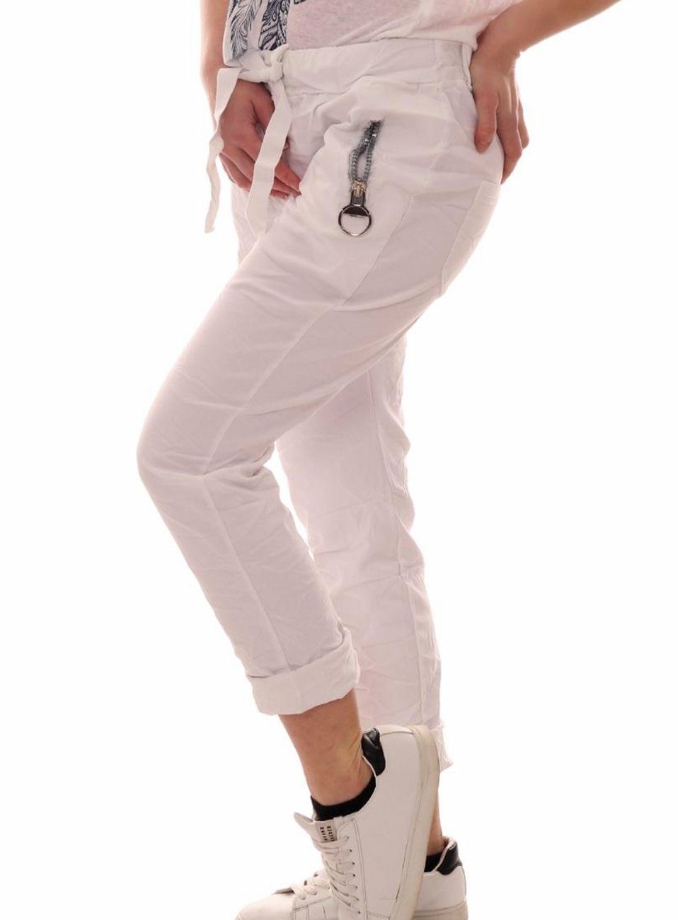 Charis Moda Jogg Pants Joggpants Trendhose mit elastischem Bund und Tunnelzugschnürung