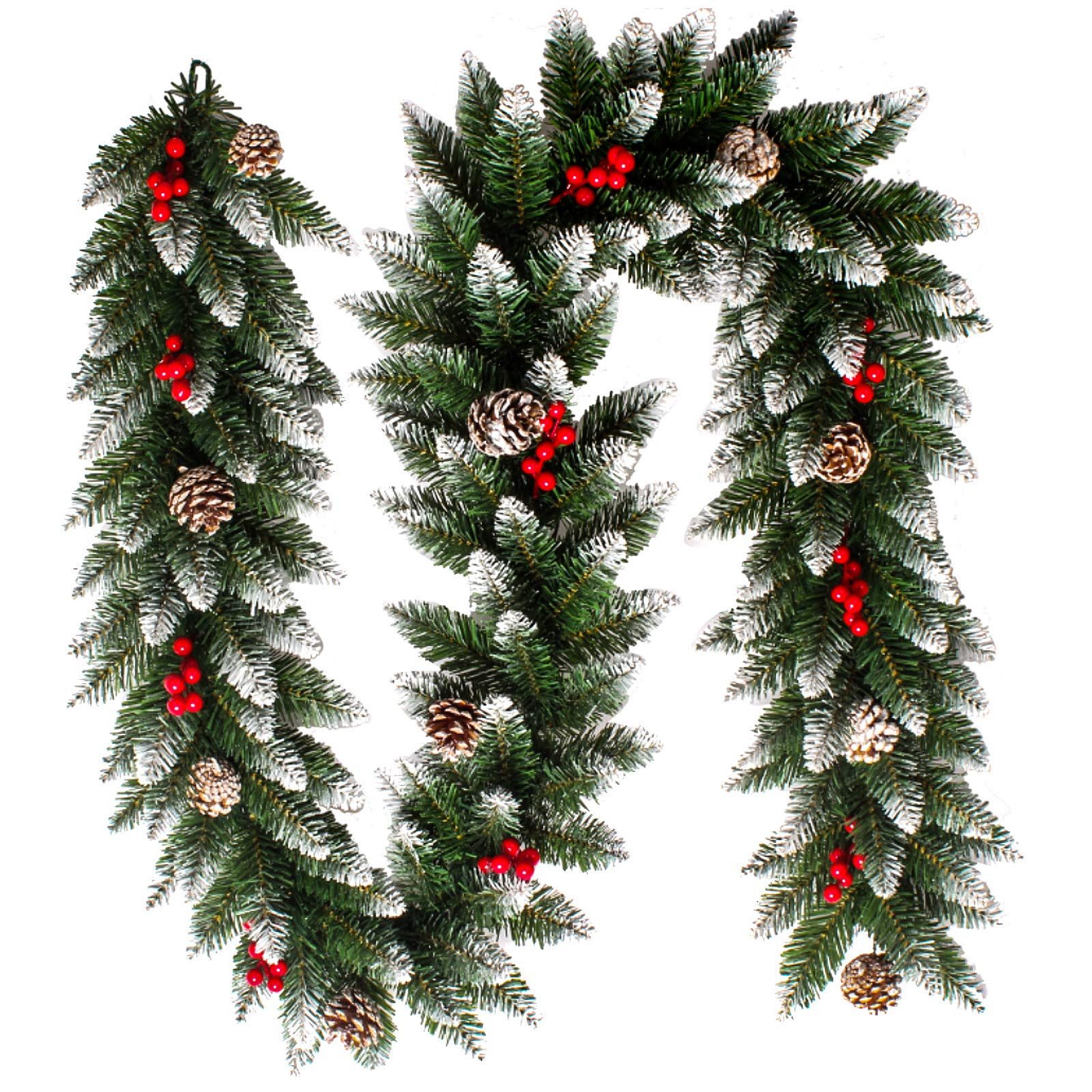 Kunstgirlande Weihnachtsgirlande 2.7 m,Tannengirlande mit Beere,Weihnachten Deko, lindahandel, Höhe 270 cm