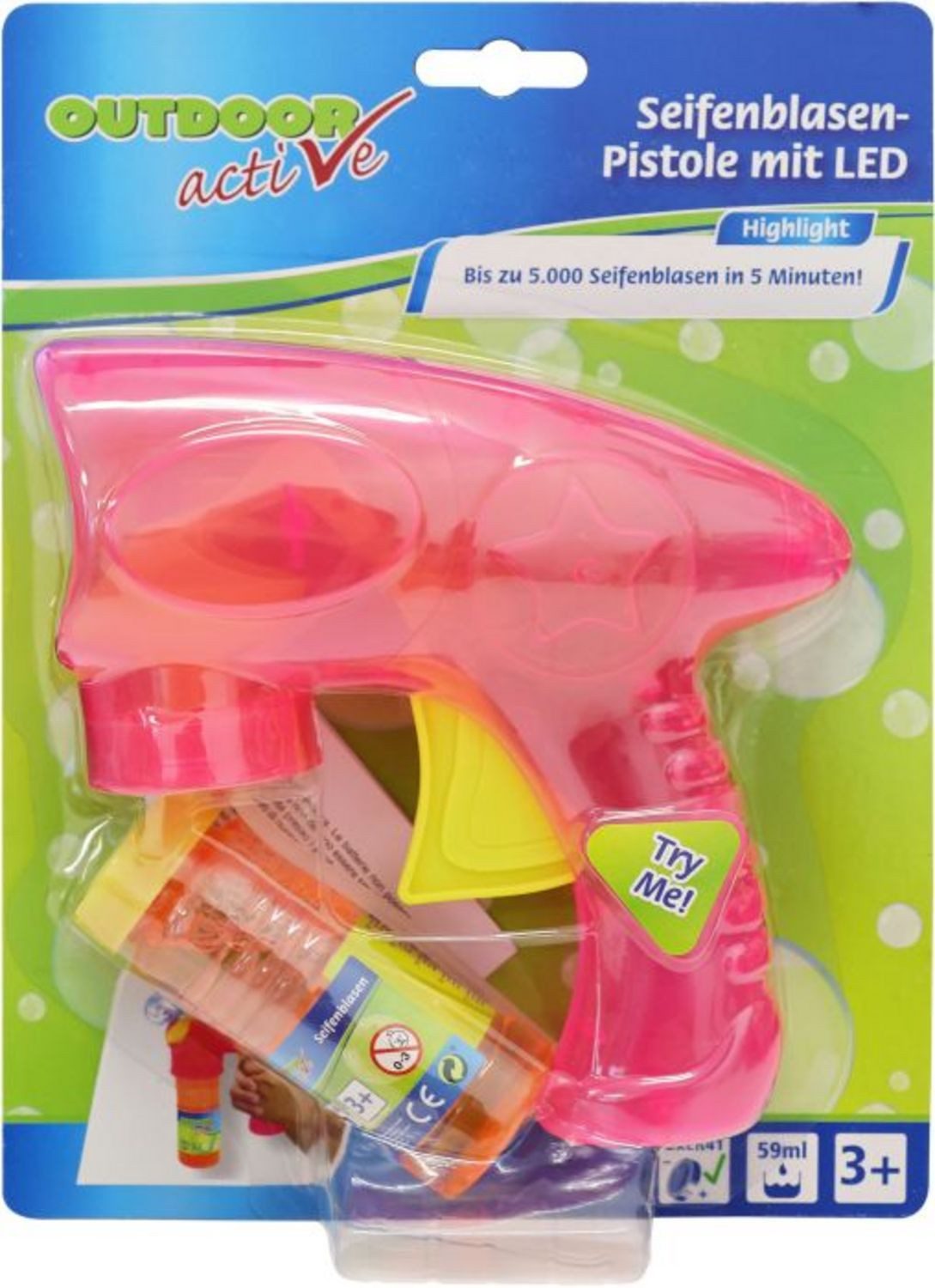 Spiel Outdoor active Seifenblasen-Pistole, 50 ml