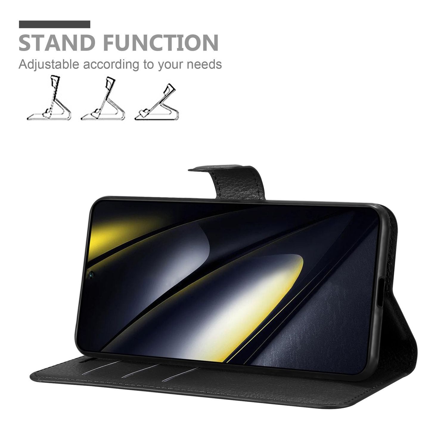 Cadorabo Handyhülle für Xiaomi Poco F6 Hülle Xiaomi Poco F6, Hülle Schutzhülle mit Standfunktion, Kartenfach und Magnetverschluss