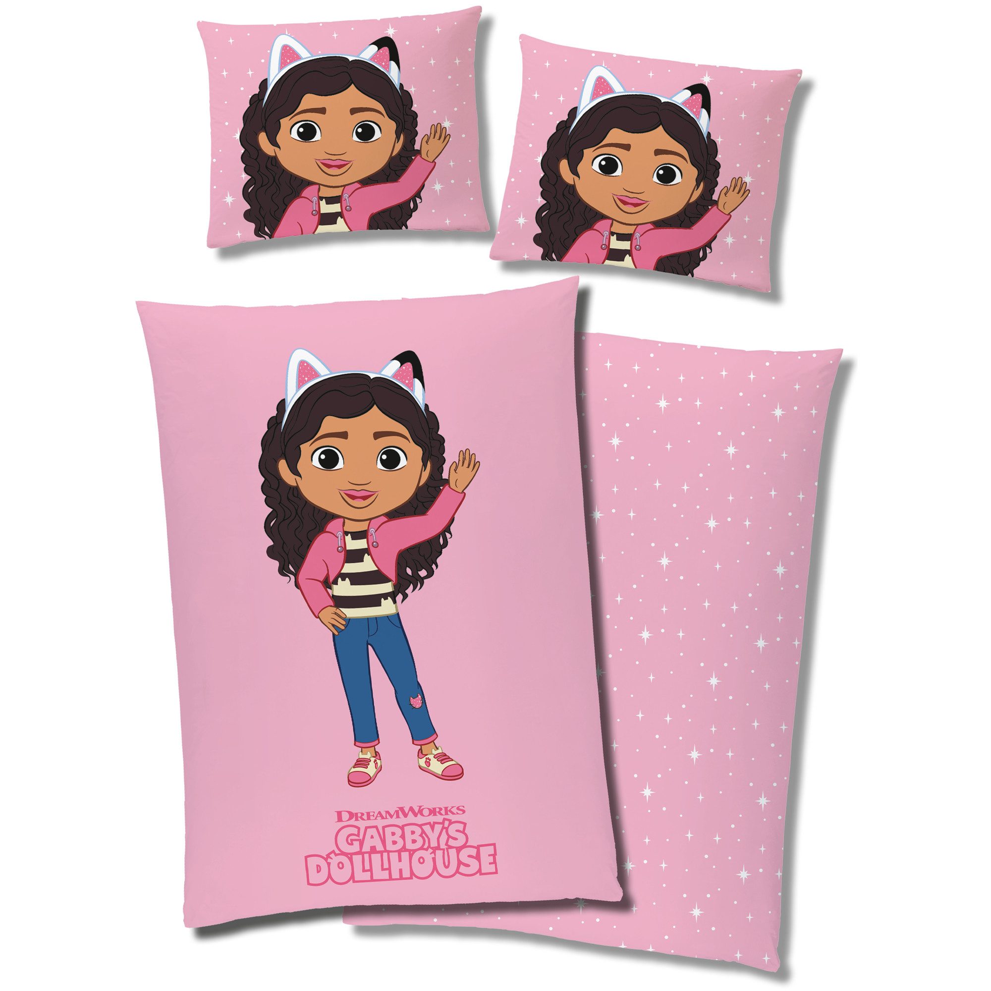 BERONAGE Kinderbettwäsche Gabby's Dollhouse Bettwäsche Rosa und Pink weiche günstig online kaufen
