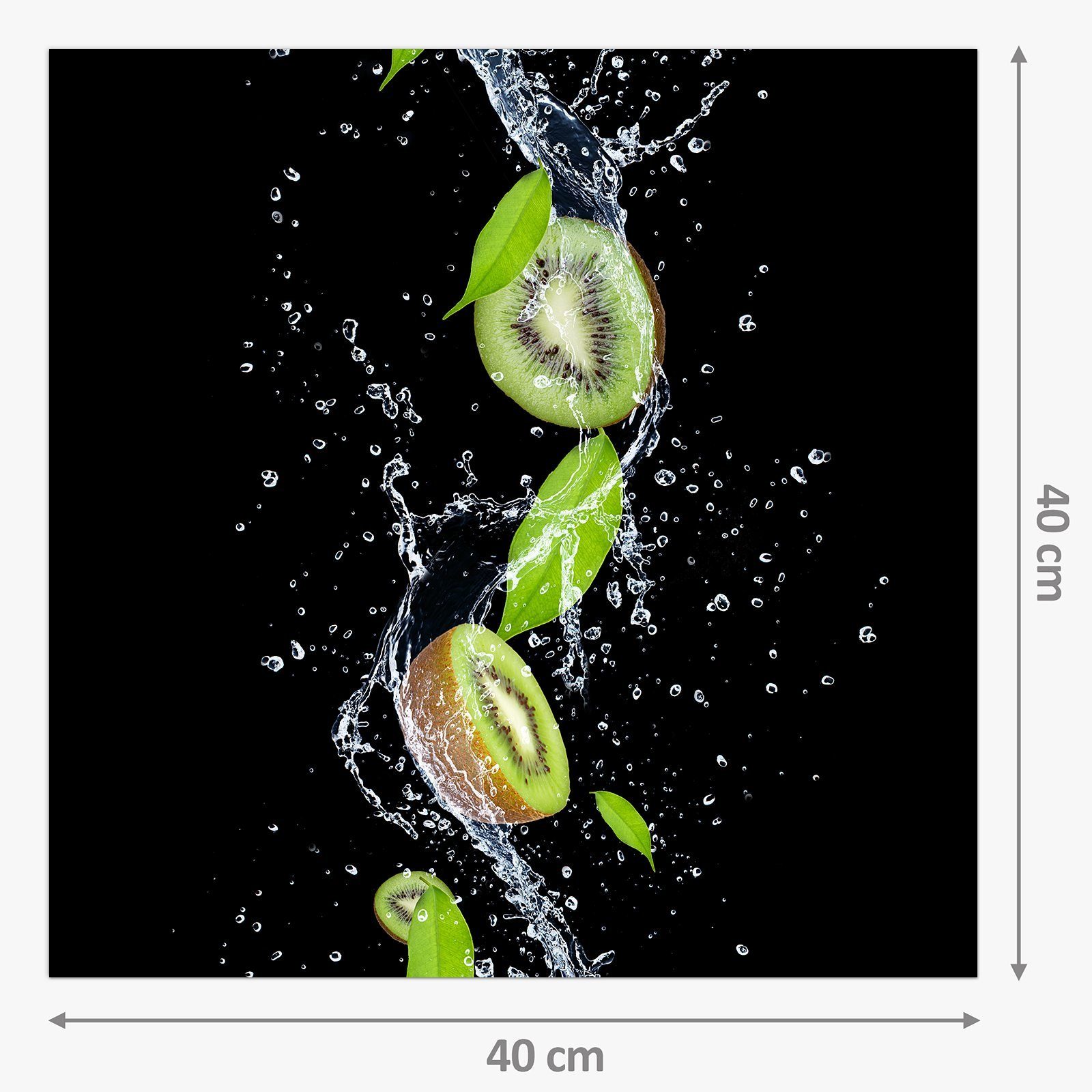 Kiwi Spritzschutz Primedeco auf Küchenrückwand Glas Wassersplash
