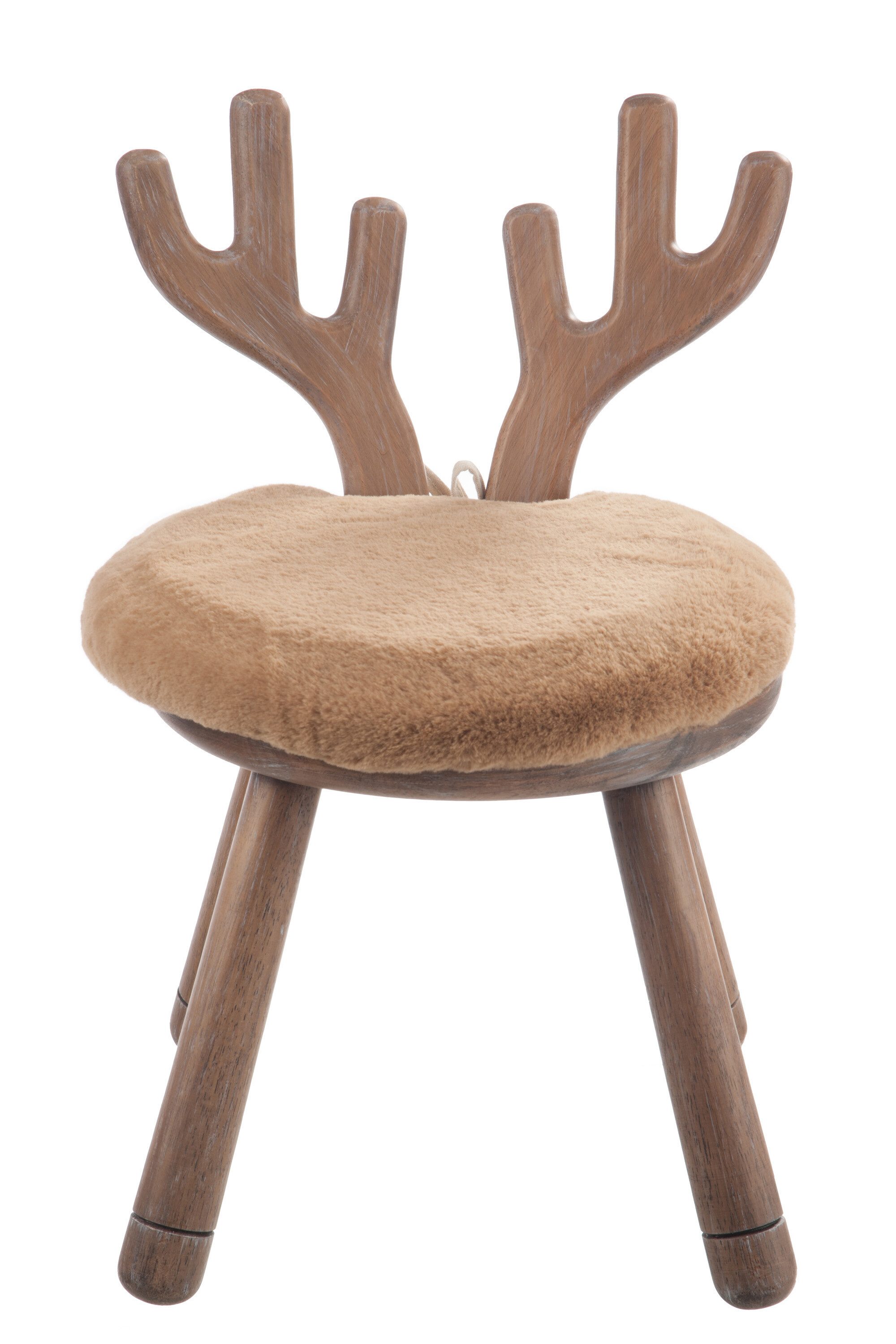 MF Kinderstuhl Rentier Kinderstuhl Holz Naturell 56cm Geweih Weihnachten (1 St)
