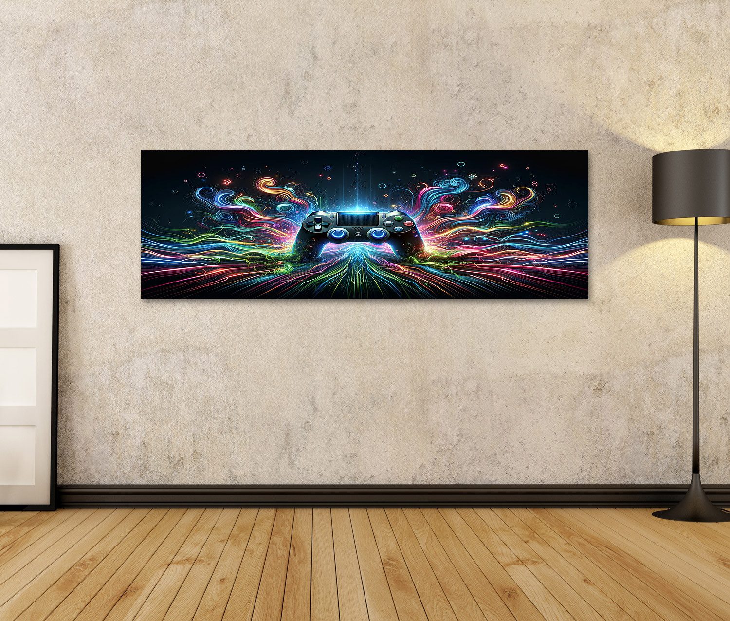 islandburner Leinwandbild Zentraler Gaming-Controller leuchtend Bilder