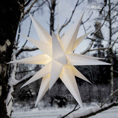 MARELIDA LED-Stern für außen LED 3D Stern Alice Faltstern Leuchtstern D: 57cm mit E27 Timer Außen, LED Classic, warmweiß (2100K bis 3000K)