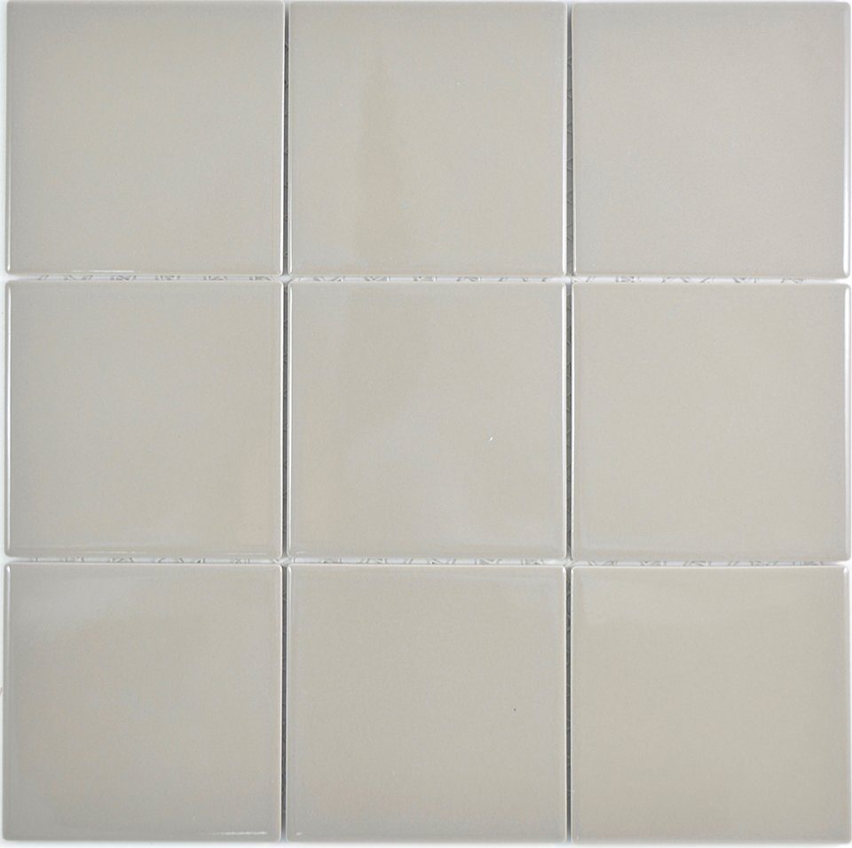 Mosani Mosaikfliesen Mosaik Fliese Wand Keramik schlamm glänzend Fliese WC Bad