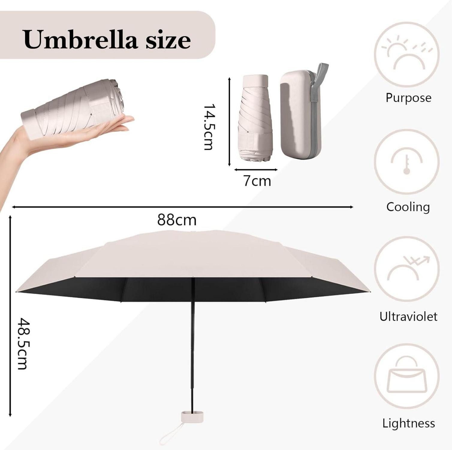 Sykerout Sonnenschirm Sykerout Mini Regenschirm Taschenschirm günstig online kaufen