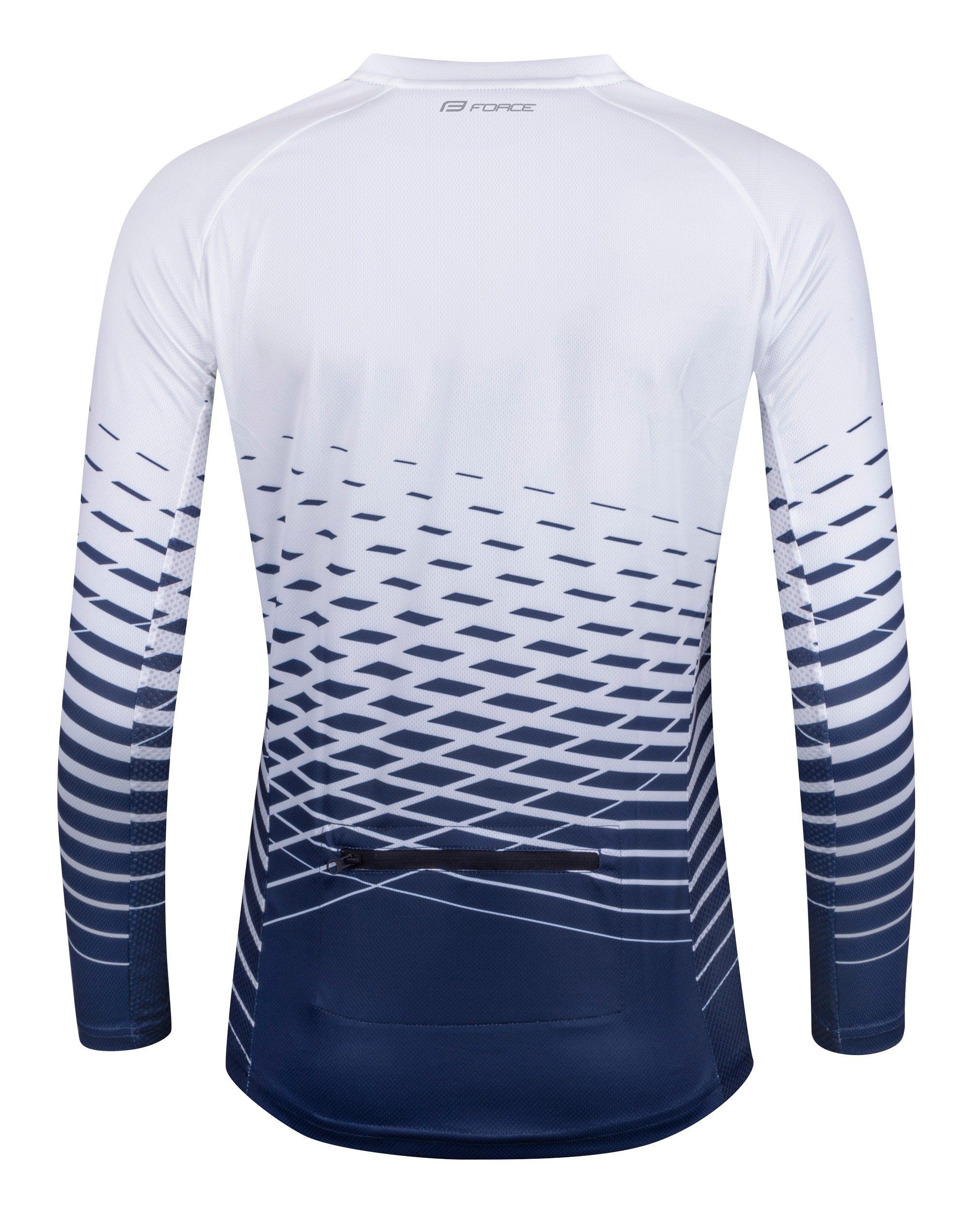 FORCE Radtrikot Jersey F MTB ANGLE weites Shirt blau-weiß %%%