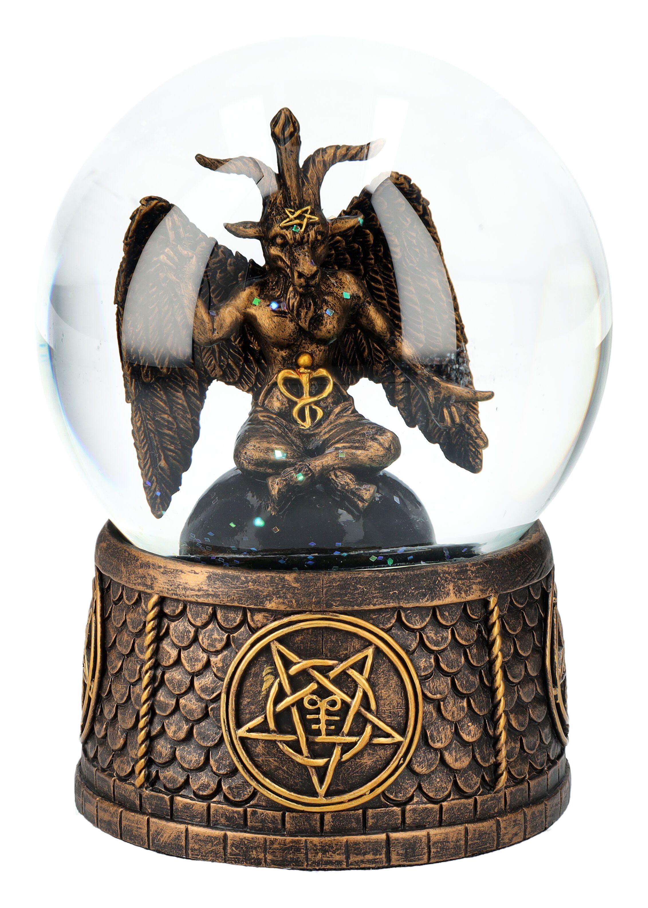 Figuren Shop GmbH Schneekugel Schneekugel mit Baphomet - Fantasy Gothic Аксессуары для дома