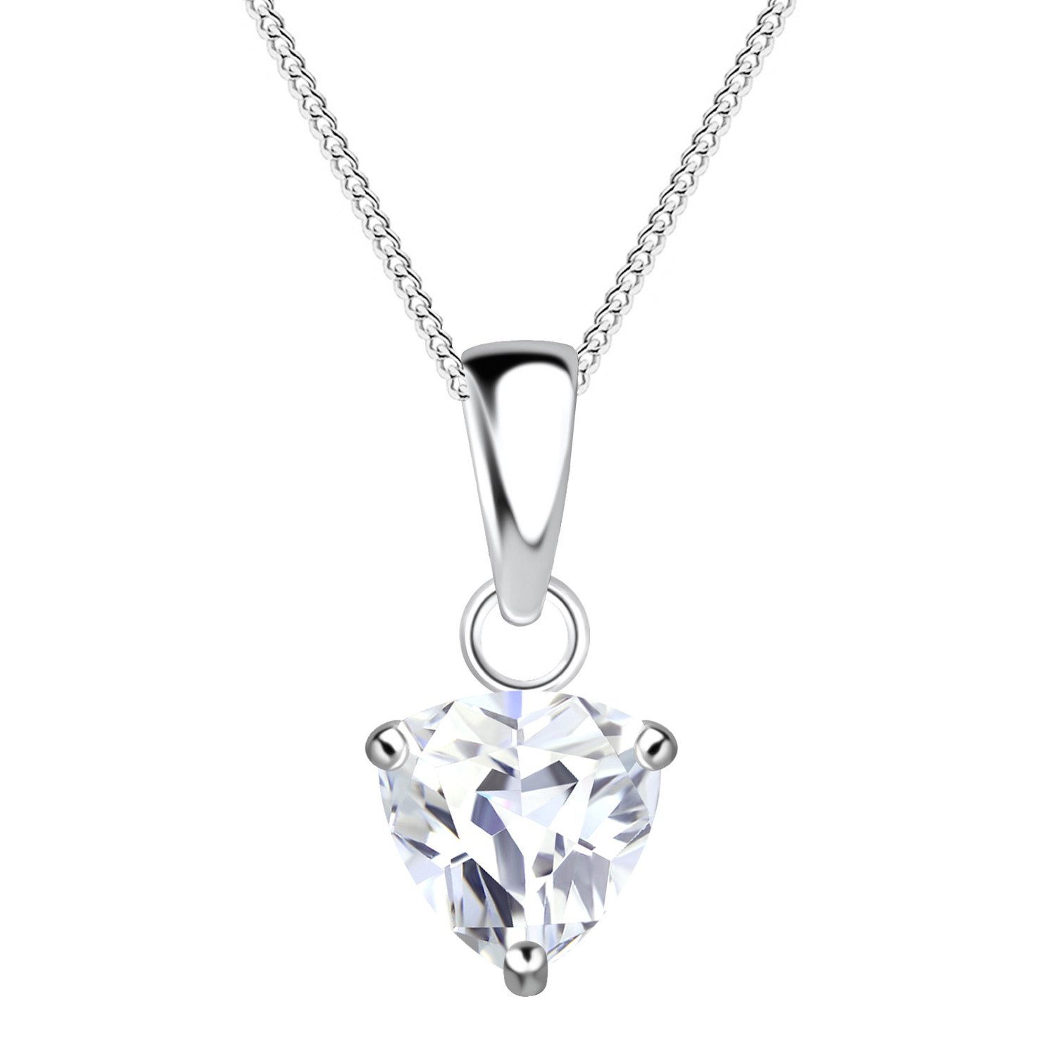 LÖB Kette mit Anhänger 925 Silber Halskette Trilliant Zirkonia Solitär Stei günstig online kaufen