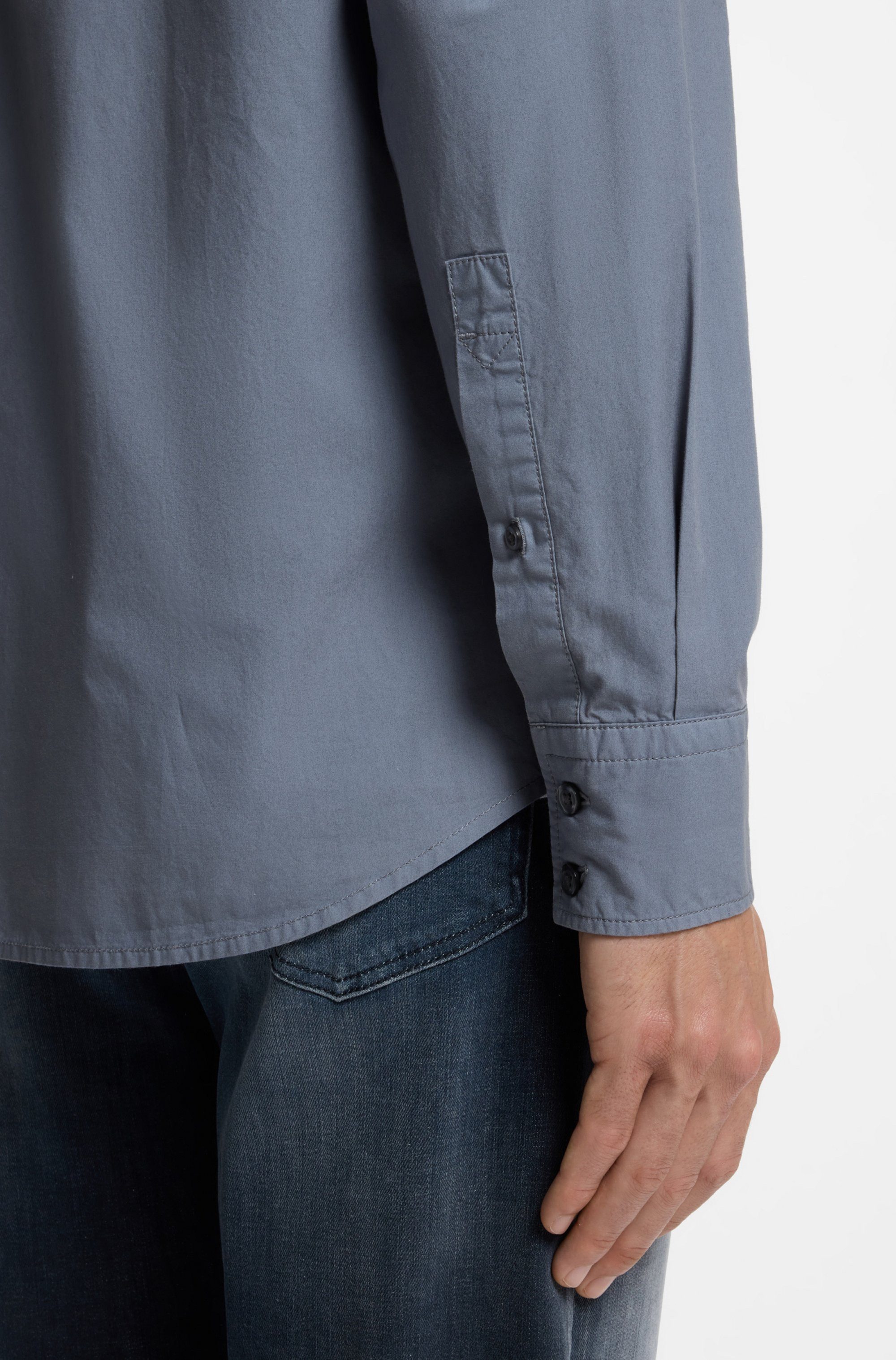 BOSS ORANGE Langarmhemd Relegant Regular Fit Baumwolle mit BOSS Stickerei und klassischem Kent Kragen – Bild 3 von 5