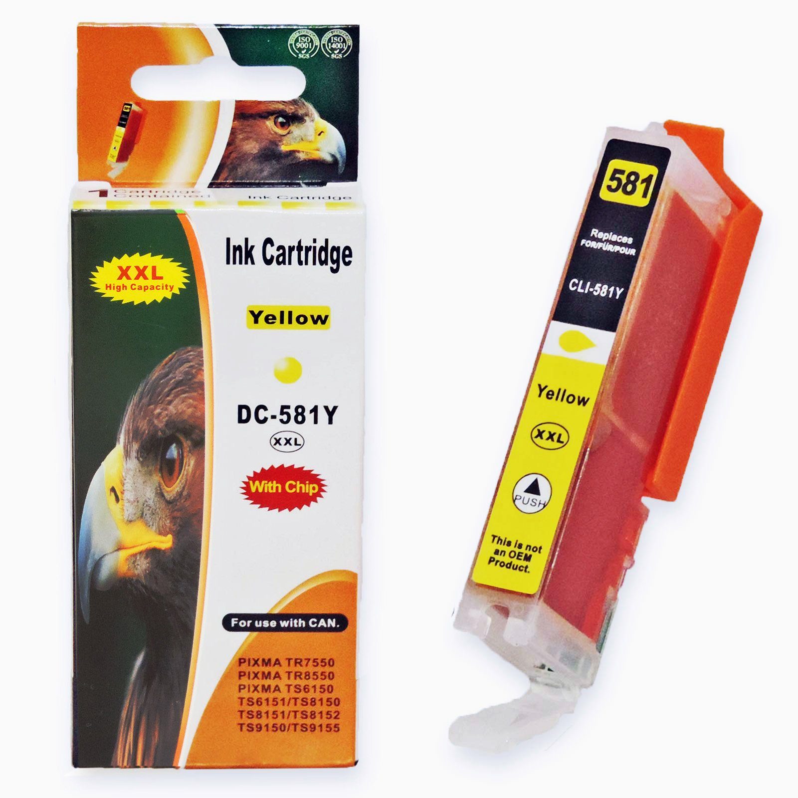 10-Farben D&C Canon (2x PGI-580 Tintenpatrone XXL XXL, Multipack CLI-581 Kompatibel