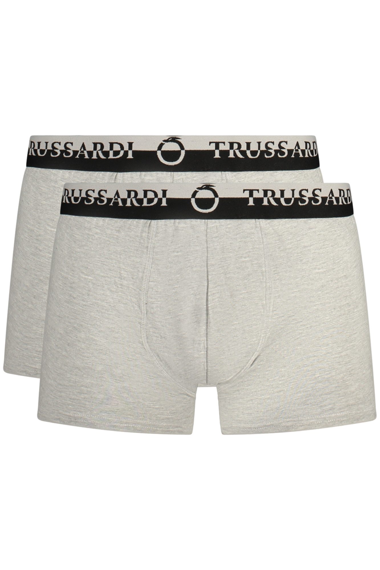 Trussardi Boxershorts Herren Boxershorts Grau Doppelpack - Elastisch mit Logo-Print