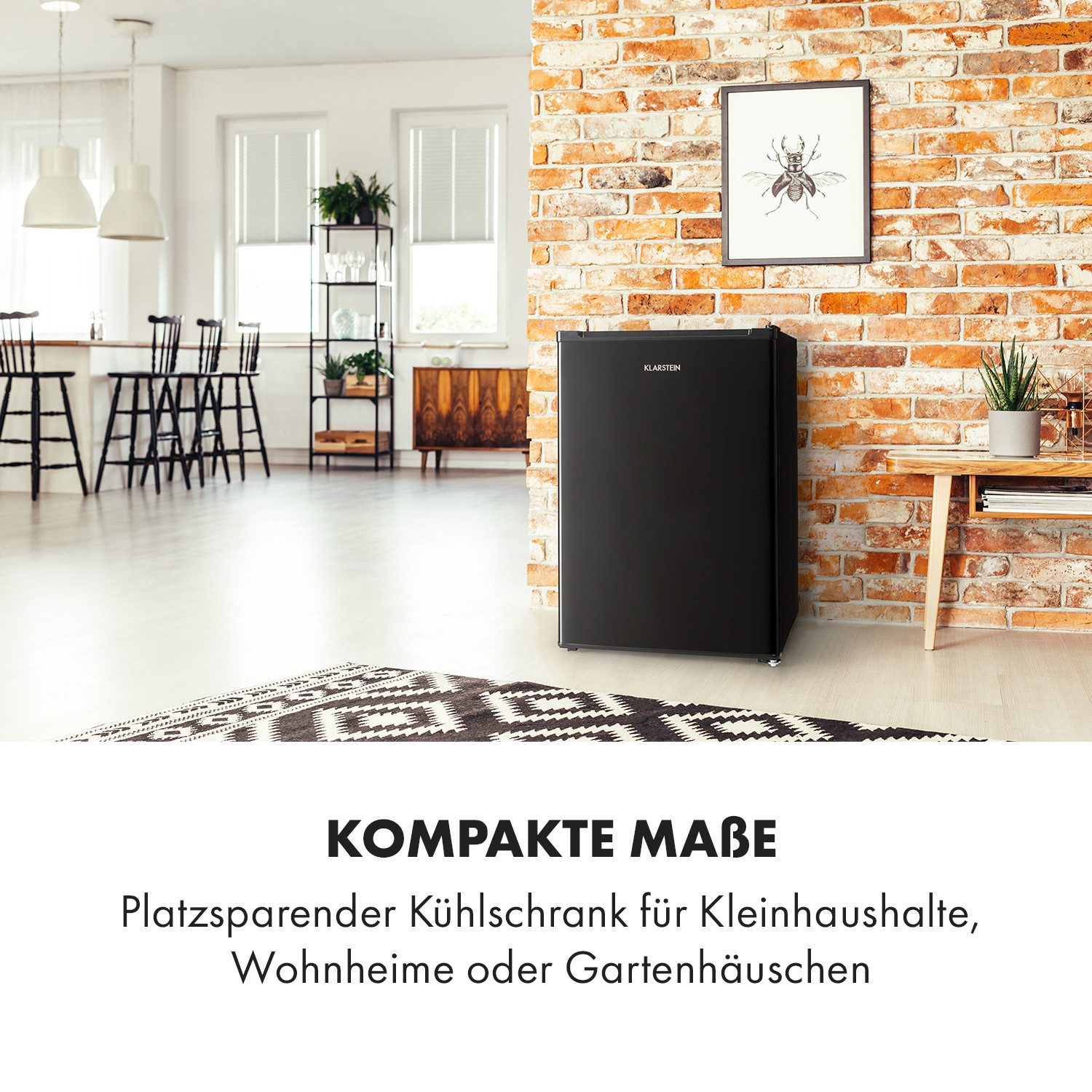 Klarstein Table Top Kühlschrank Delaware Mini-Kühlschrank 75 L mit 4 L Gefrierfach Kompression 10034554, 70 cm hoch, 47.5 cm breit, Mini-Kompaktkühler Wohnwagen – Bild 2 von 5