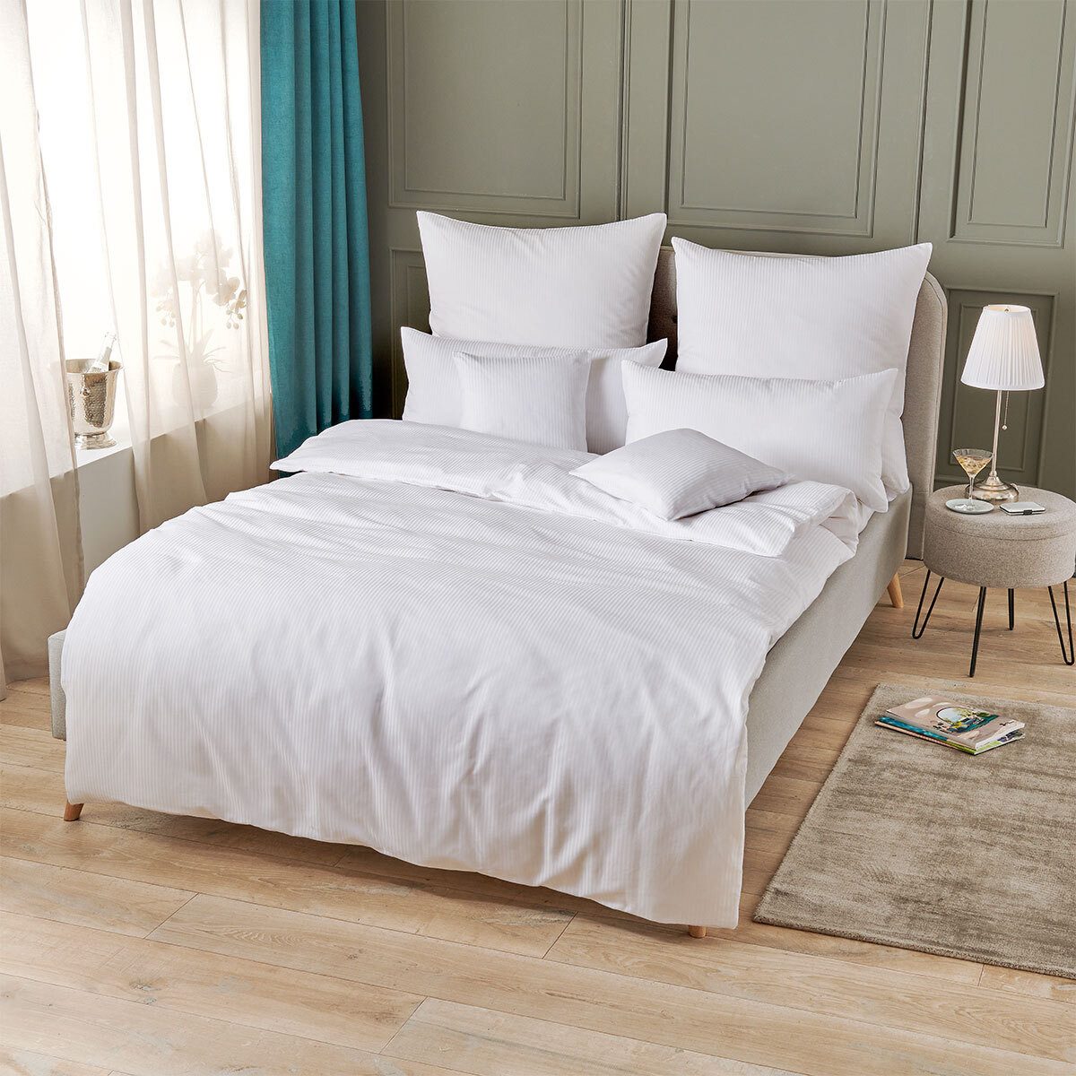 TRAUMSCHLAF Bettwäsche Hotelbettwäsche Clara, Mako Satin, 3 teilig, hautsym günstig online kaufen