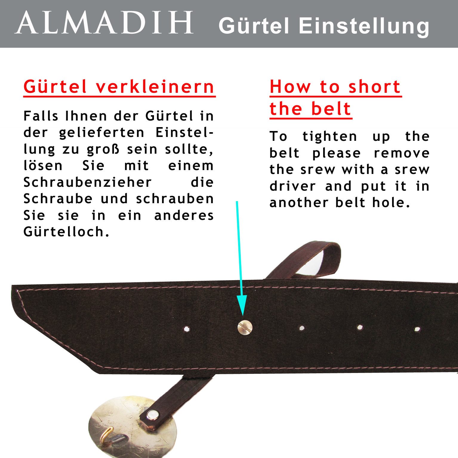 ALMADIH Hüftgürtel Taillengürtel Echtleder Damen Ledergürtel Wickelgürtel Damengürtel