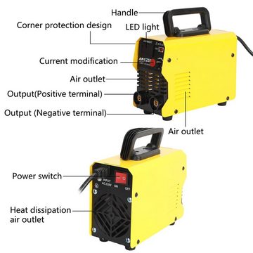 Rutaqian Elektroschweißgerät ARC250 Elektrodenschweißgerät 30-250A, Schweissgerät, Elektroden Inverter,Arbeitsklemme, Inverter Schweissgerät Elektroden Inverter ARC Welder Einsteigergerät