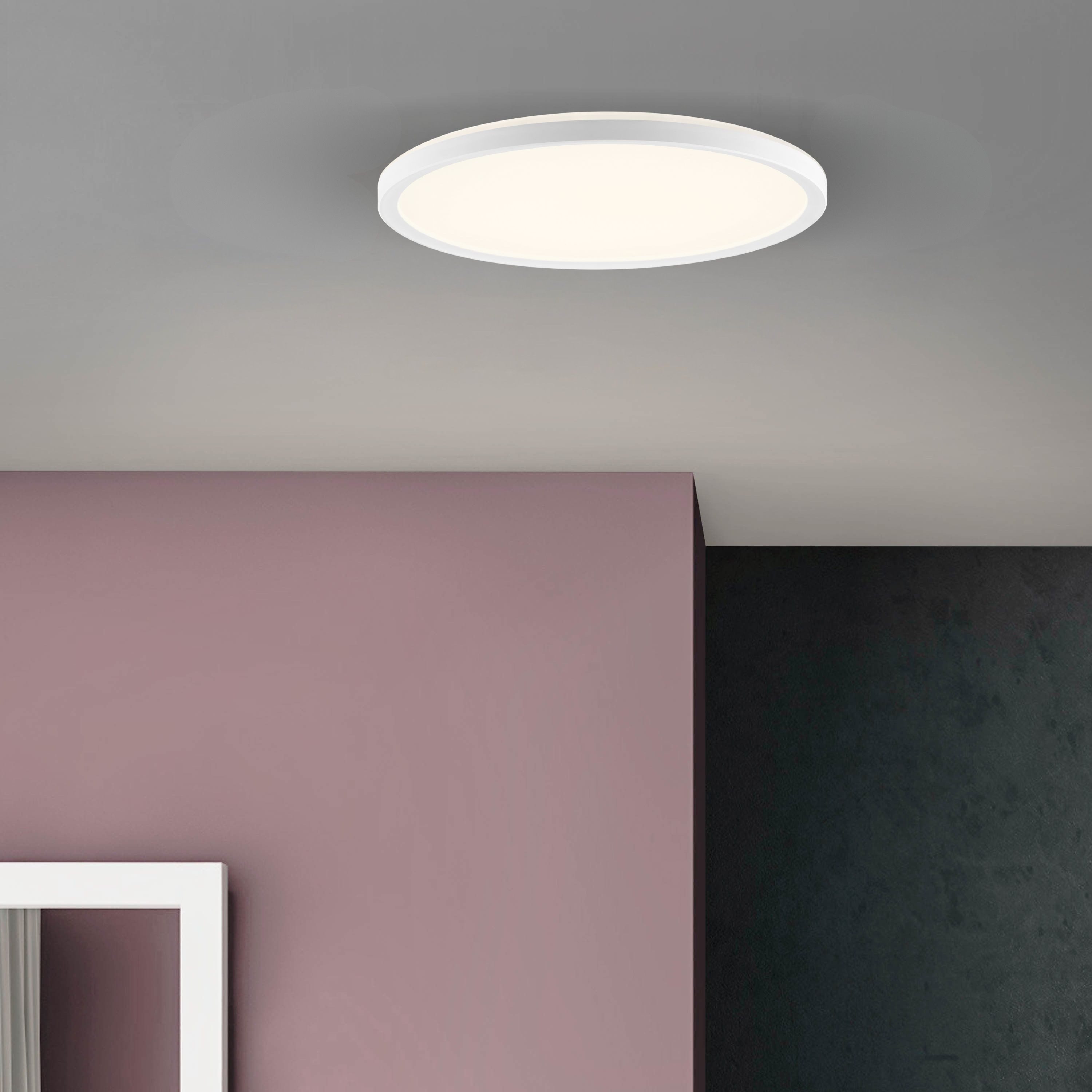 Hanseatic LED Panel DLP220A, CCT - über Fernbedienung, LED fest integriert, warmweiß - kaltweiß, Deckenlampe, Deckenleuchte, dimmbar, CCT über Wandschalter, Backlight