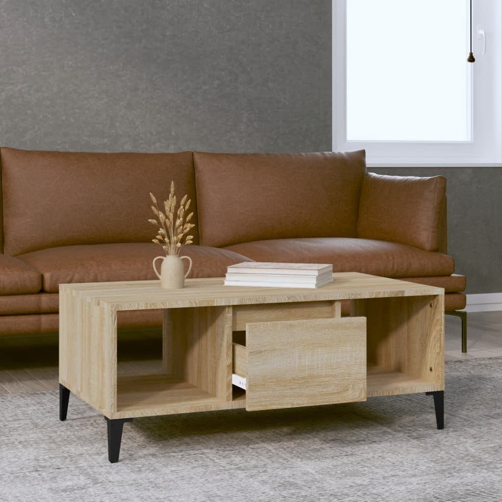 | Couchtisch Sonoma Couchtisch vidaXL Holzwerkstoff Eiche cm Sonoma-Eiche 90x50x36,5 Sonoma (1-St) Eiche