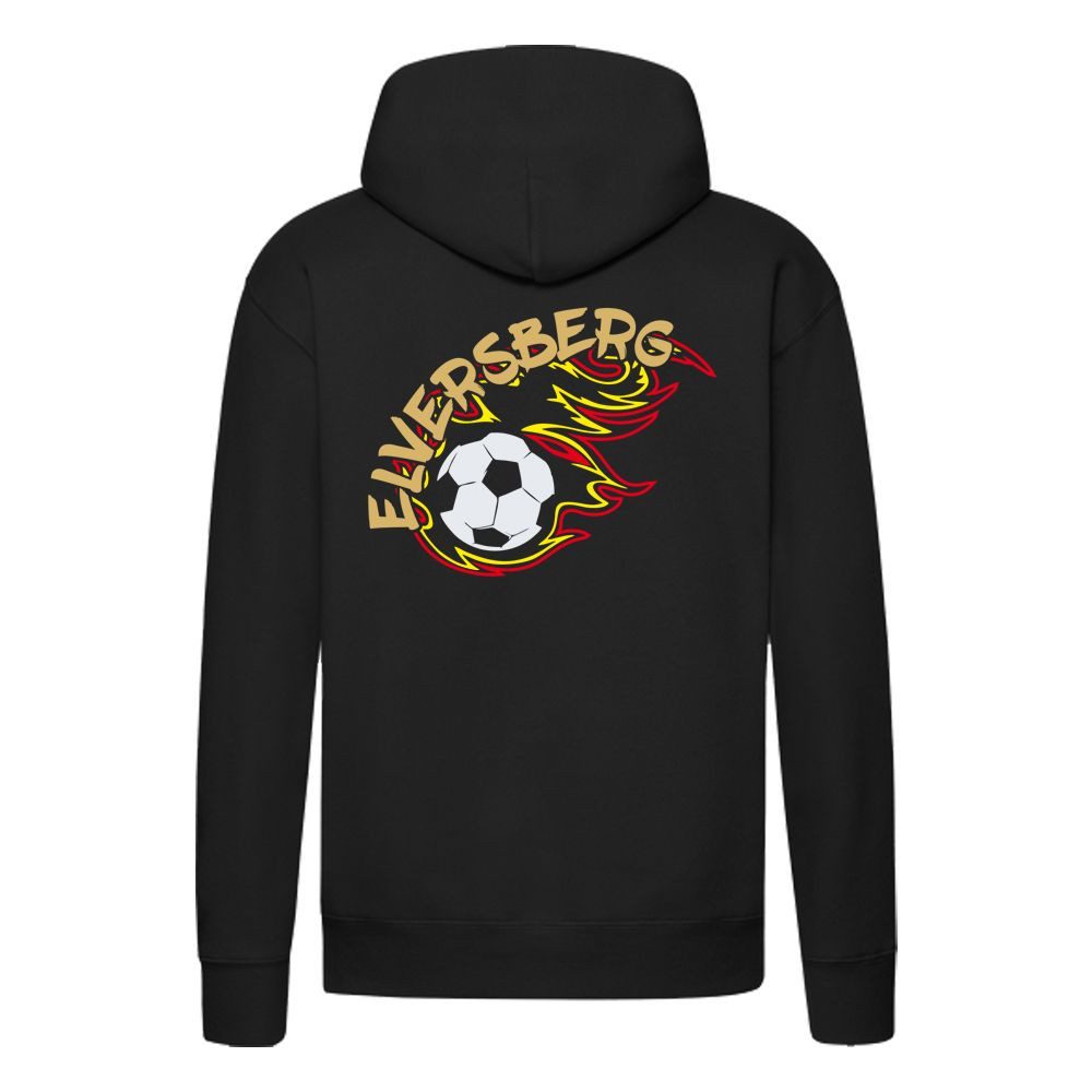 G-graphics Hoodie Elversberg in flames – Feuer-Fussball – mit Front- & Backprint Unisex Pullover mit einem Motiv für den echten Fan