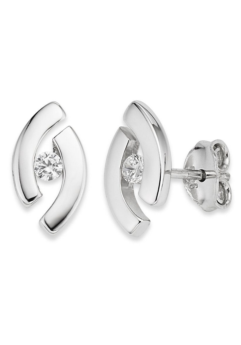Bruno Banani Paar Ohrstecker Schmuck Geschenk Silber 925 Ohrschmuck Ohrringe Glitzerstein, mit Zirkonia (synth)