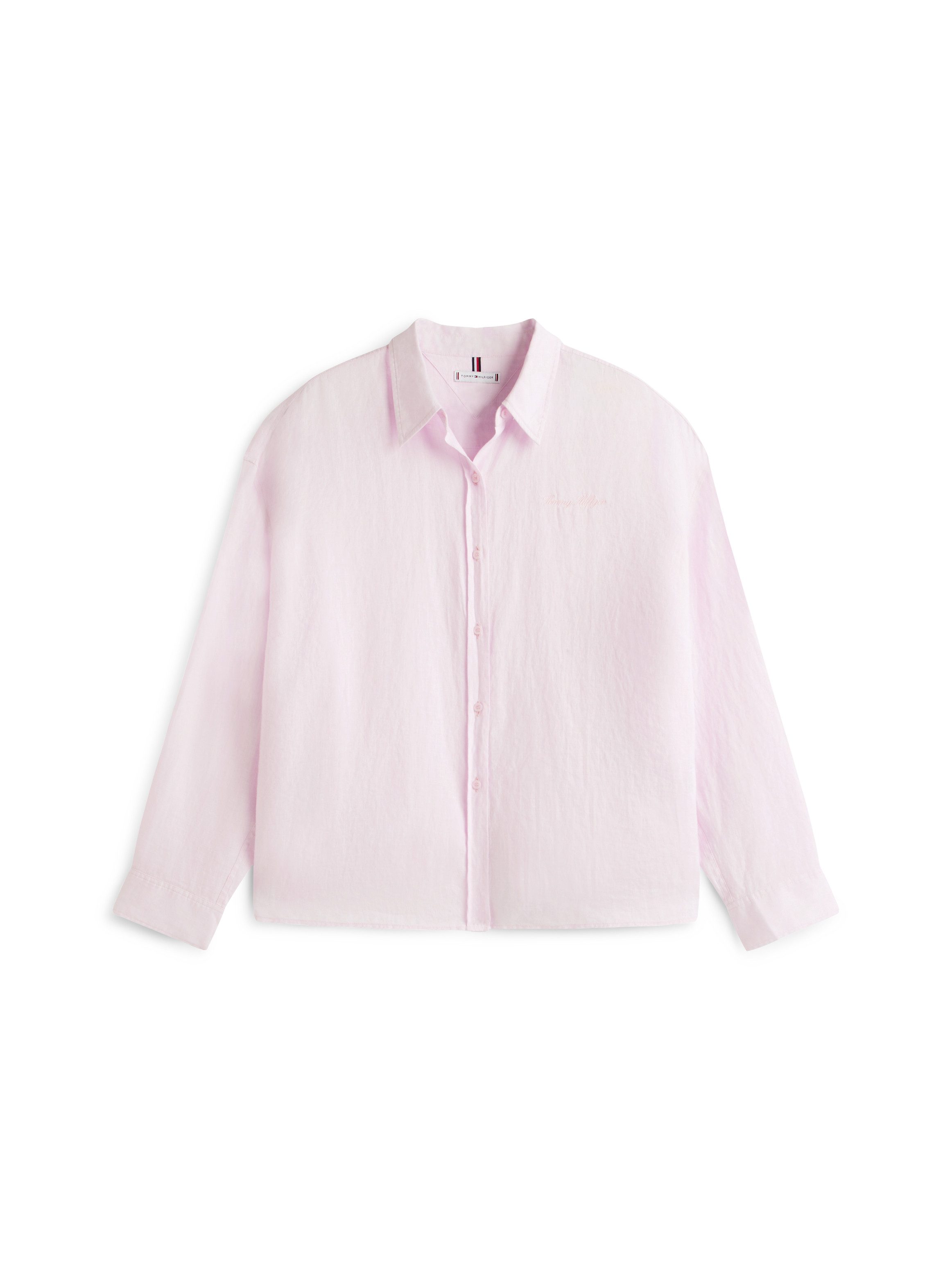 Langarmbluse CRV ESS LINEN ROUND HEM SHIRT