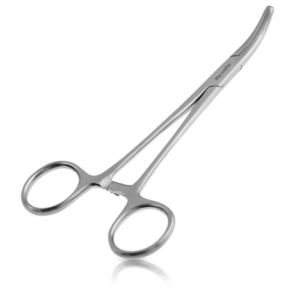 May Erste-Hilfe-Set May Präzisionsklemme gebogen 13cm mit Sperre – Edelstahl Klemmzange