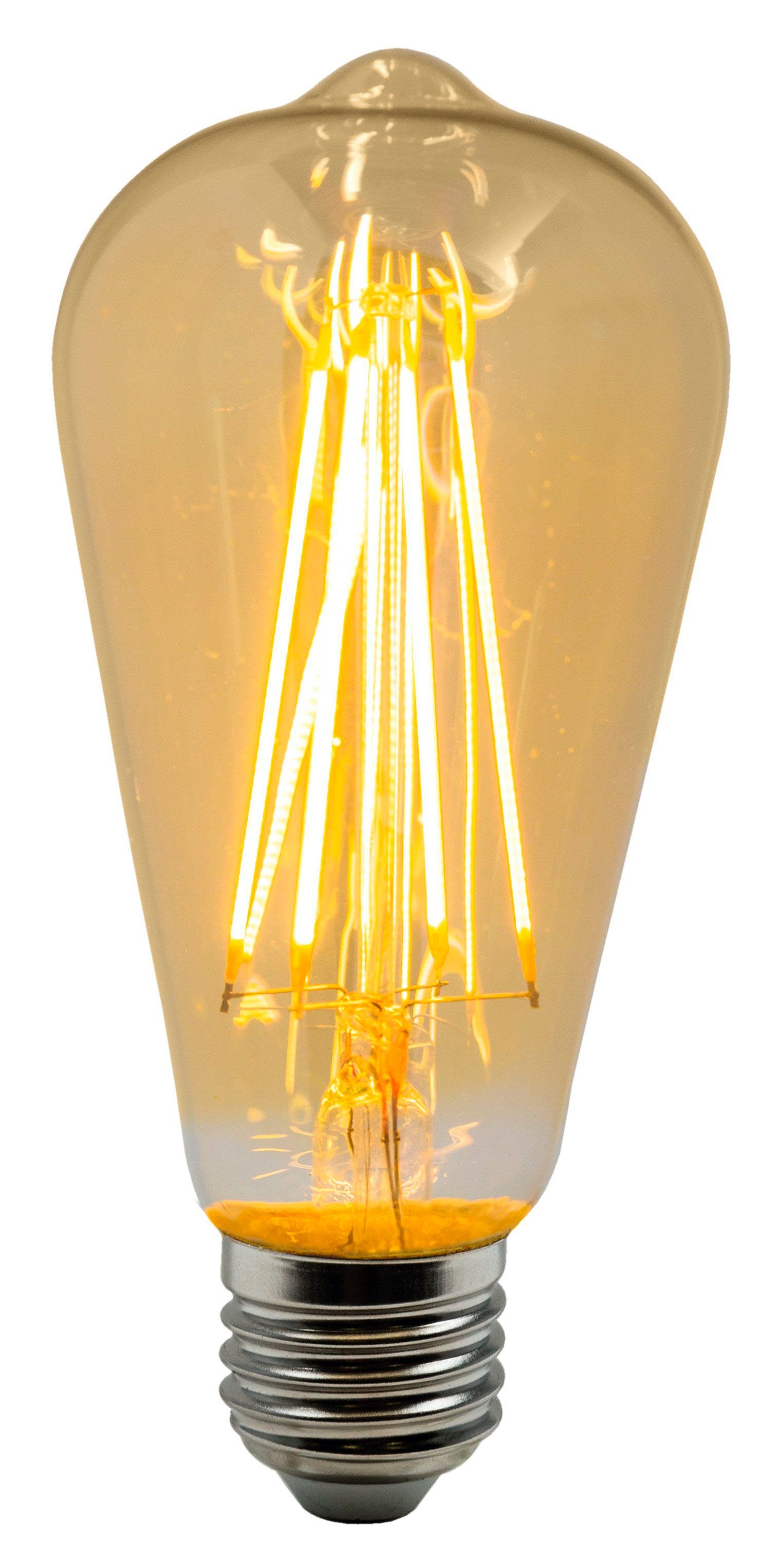 HEITRONIC LED-Filament Vintage gemütliches und St., LED-Lampe,LED-Glühlampe,Vintage,extra Extra-Warmweiß, 2 warmweißes Licht E27, Filament