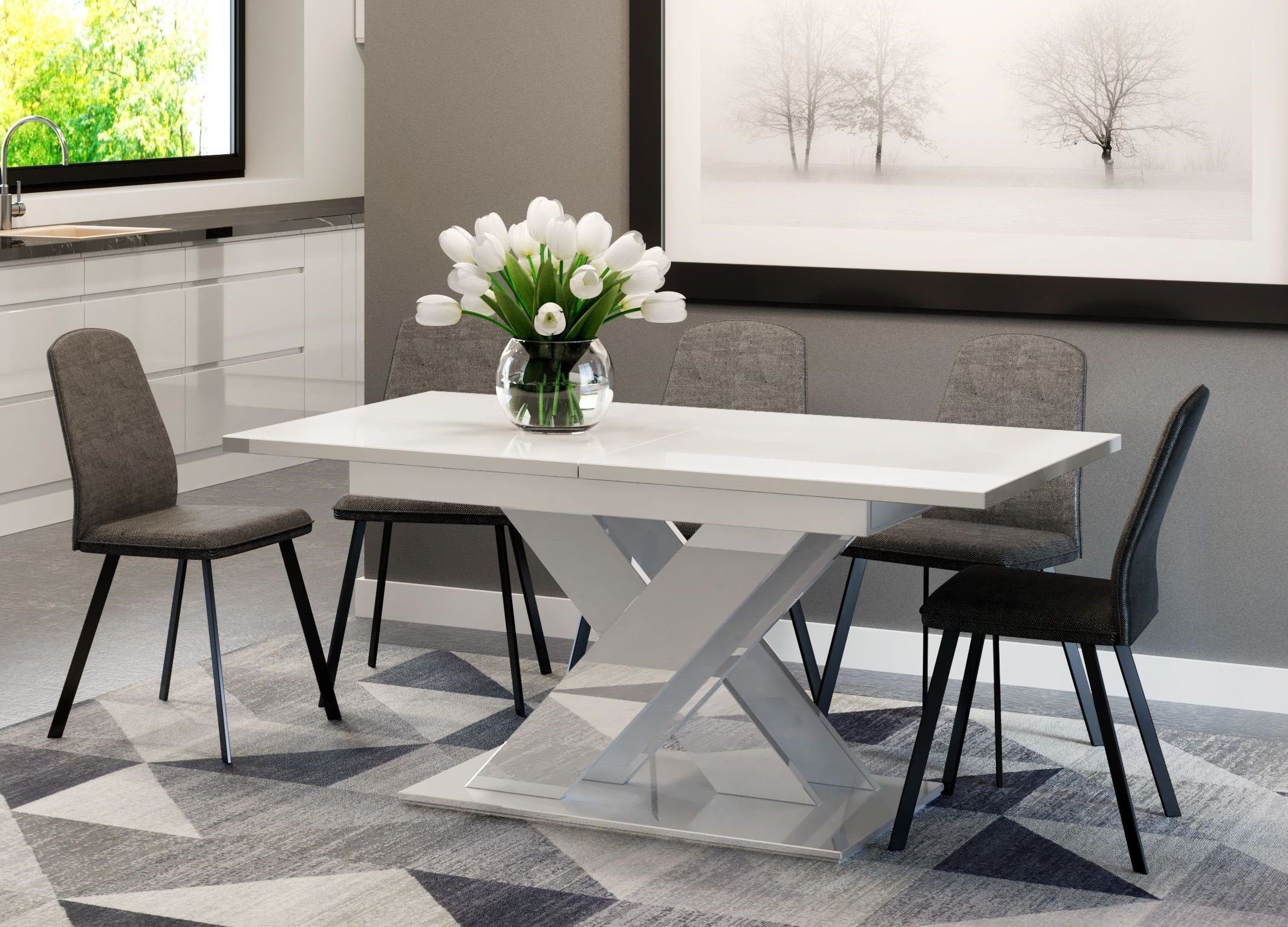 designimpex Esstisch Design PA-222 Tisch ausziehbar 140 - 180 cm Esszimmer – Bild 2 von 5