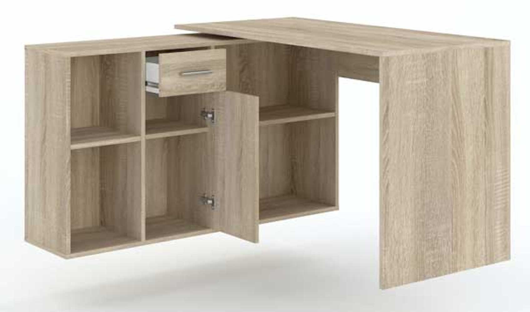 Feldmann-Wohnen Schreibtisch Diego, 120x122x75cm Sonoma Eiche