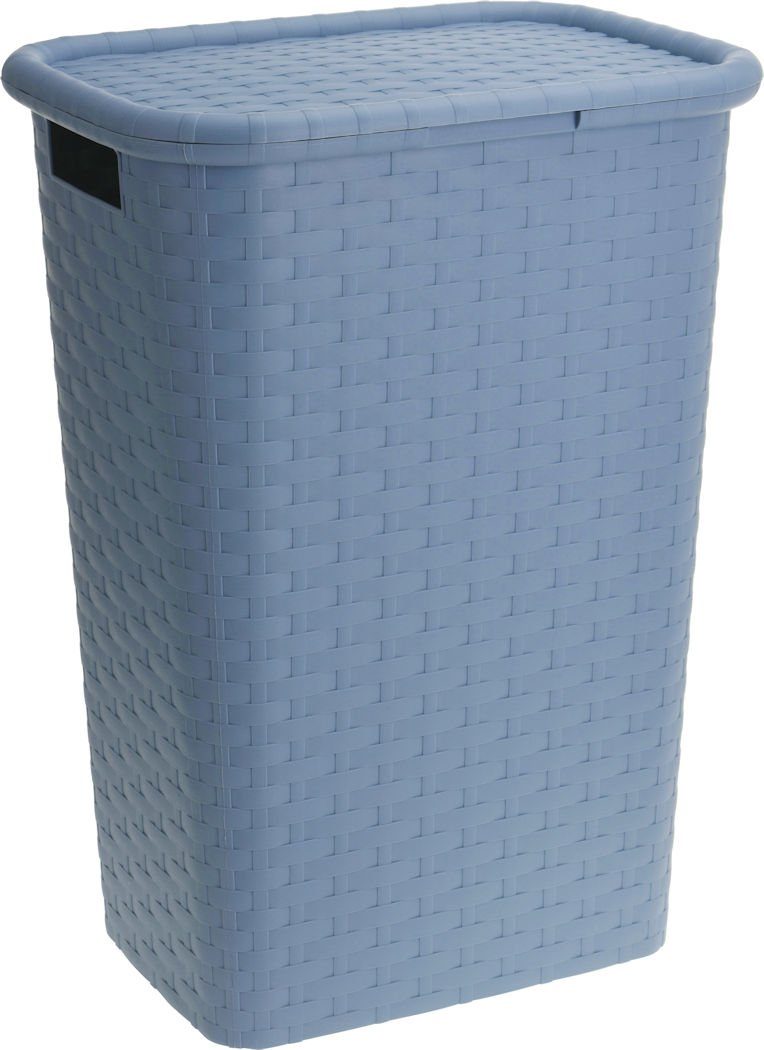 Kunststoff 65 blau Liter in Flechtoptik - Wäschebox Wäschebox Spetebo